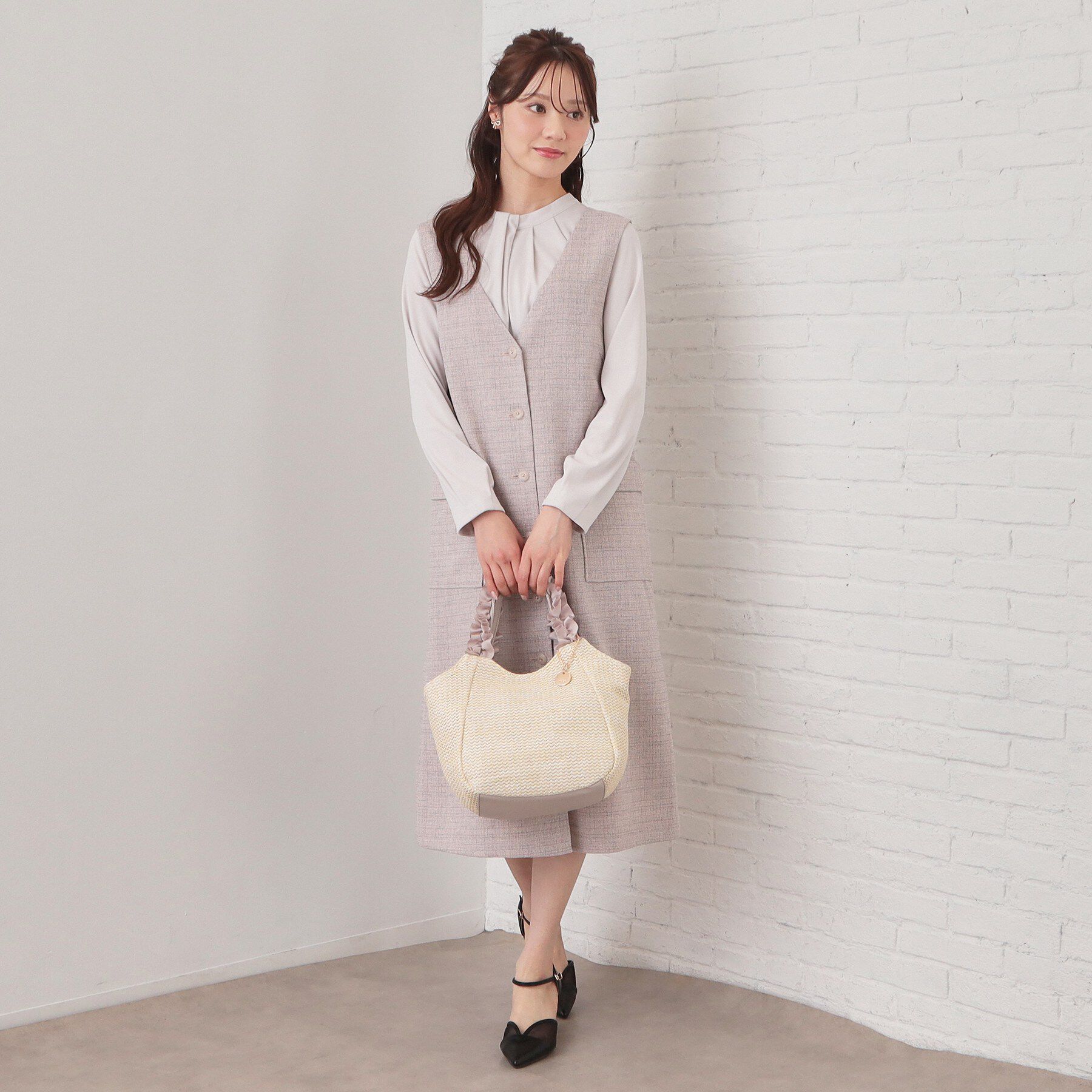 index「2WAYフリルハンドルPPミドルトート」|トートバッグ|