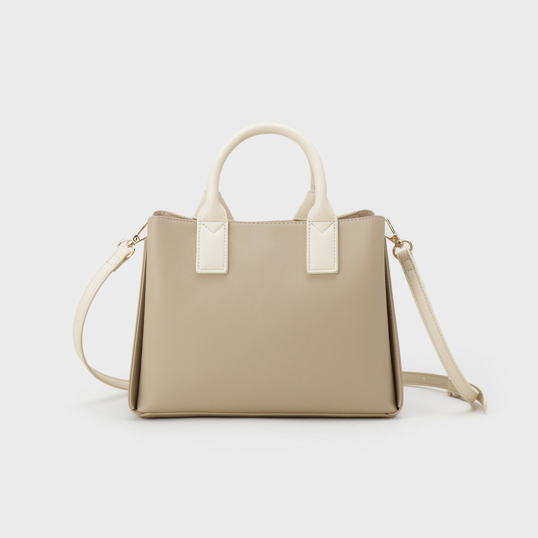 index「2WAYバイカラーリボンハンドル合皮ミドルトートバッグ」|トートバッグ|