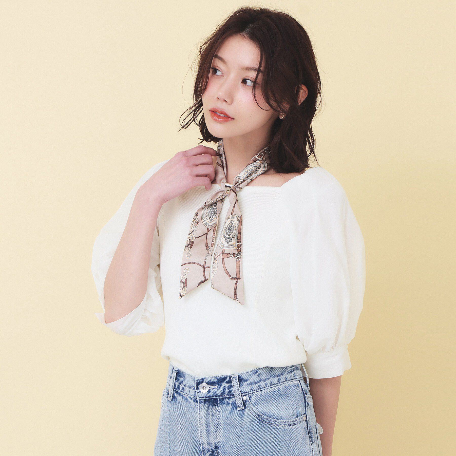 index「バルーンシアードッキングスクエアニット【洗濯機OK】」|ニット・セーター|