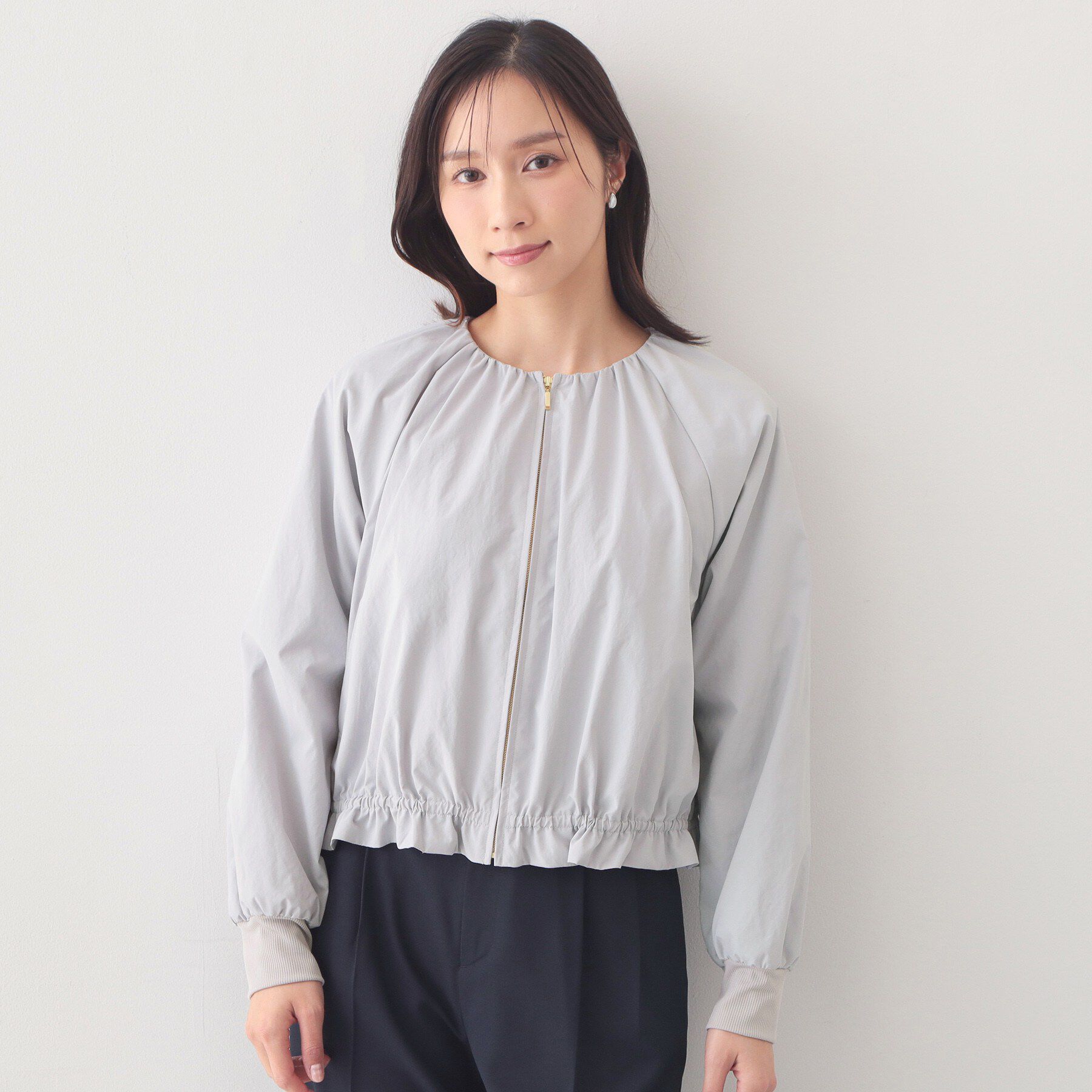 index「ノーカラーブルゾン【洗濯機OK/接触冷感/防シワ】」|テーラードジャケット|