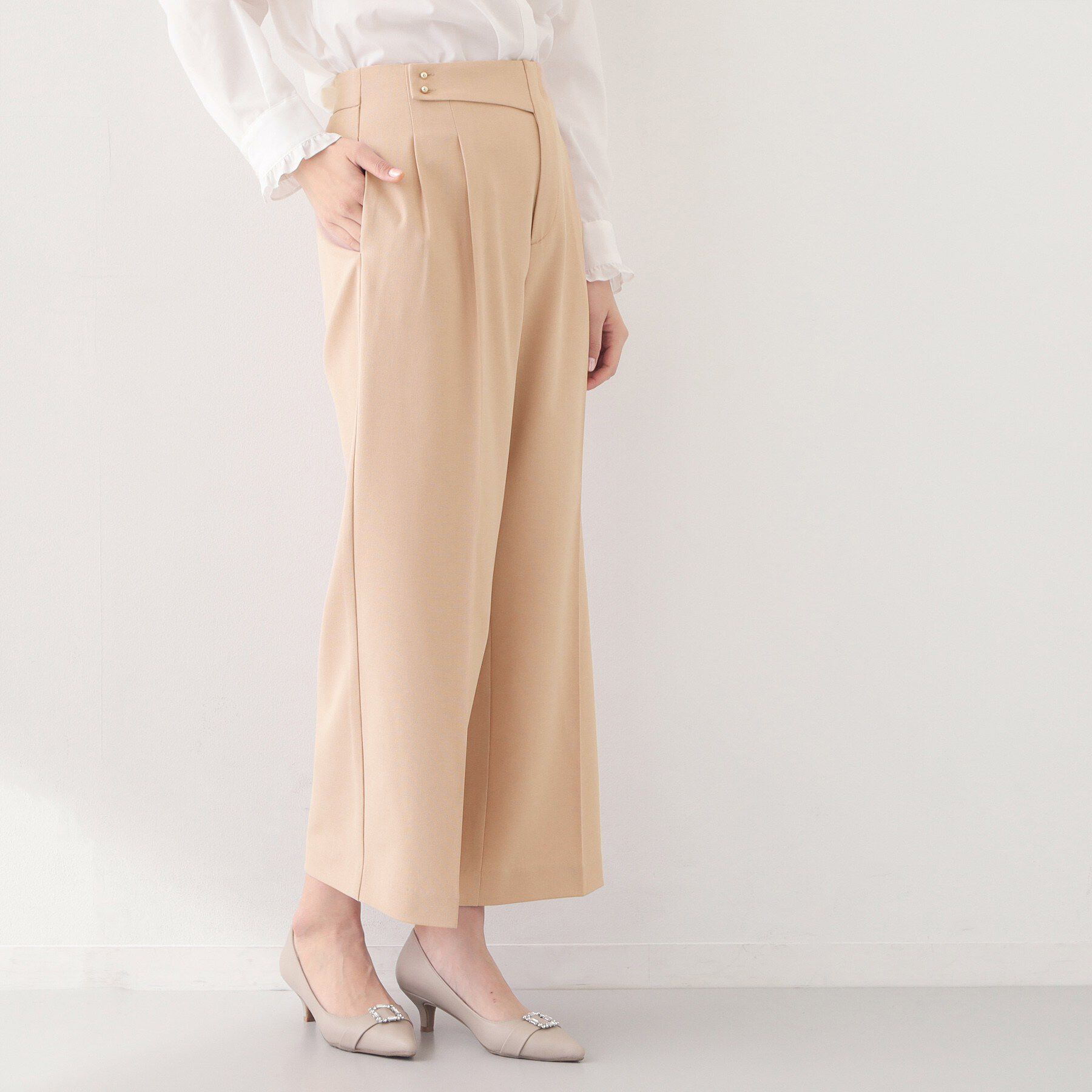 index「ストレッチ2タックワイドパンツ/セットアップ対応可【洗濯機OK/接触冷感/吸水速乾/防シワ】」|その他|オレンジ(865)