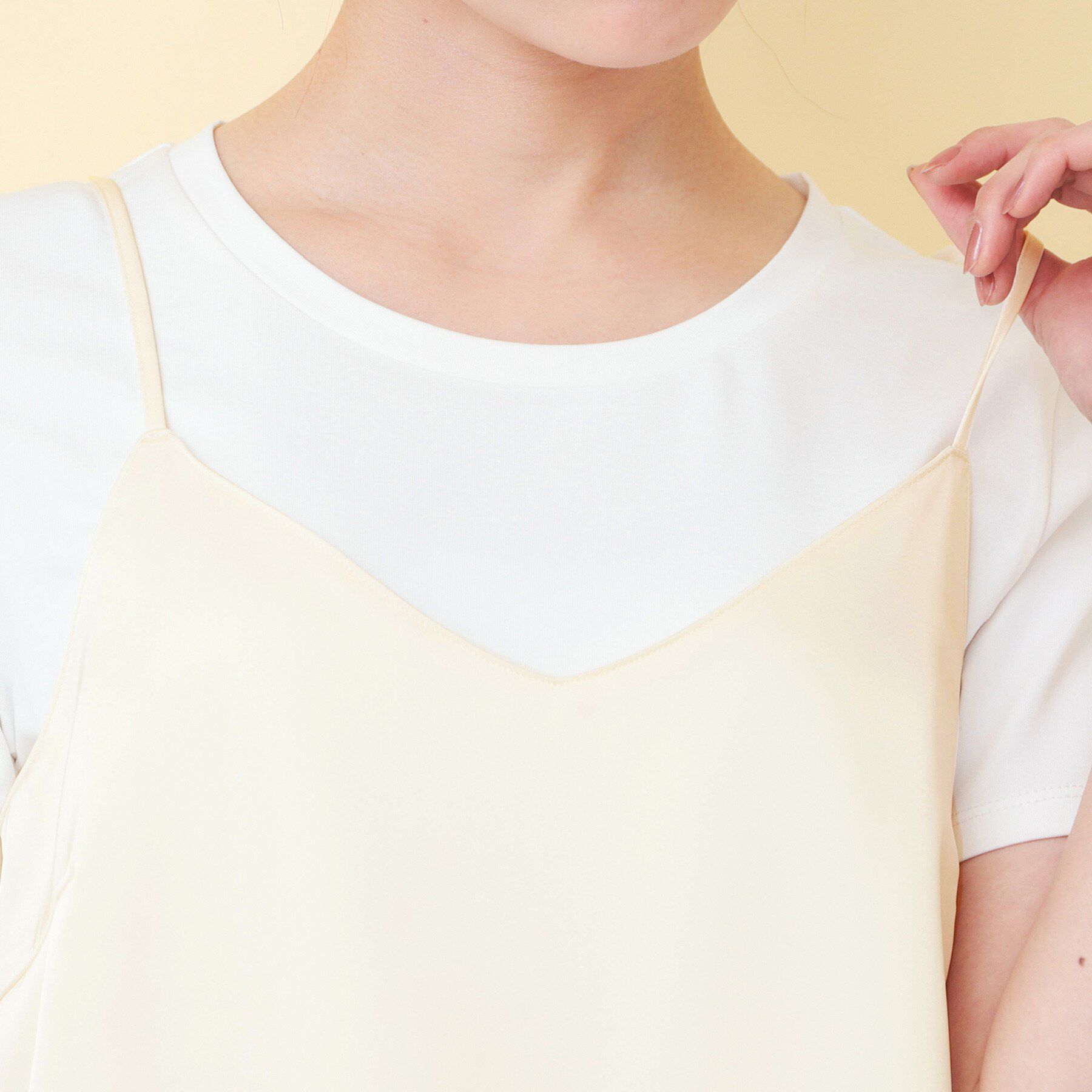 index「サテンレースキャミソール【洗濯機OK】」|キャミソール|