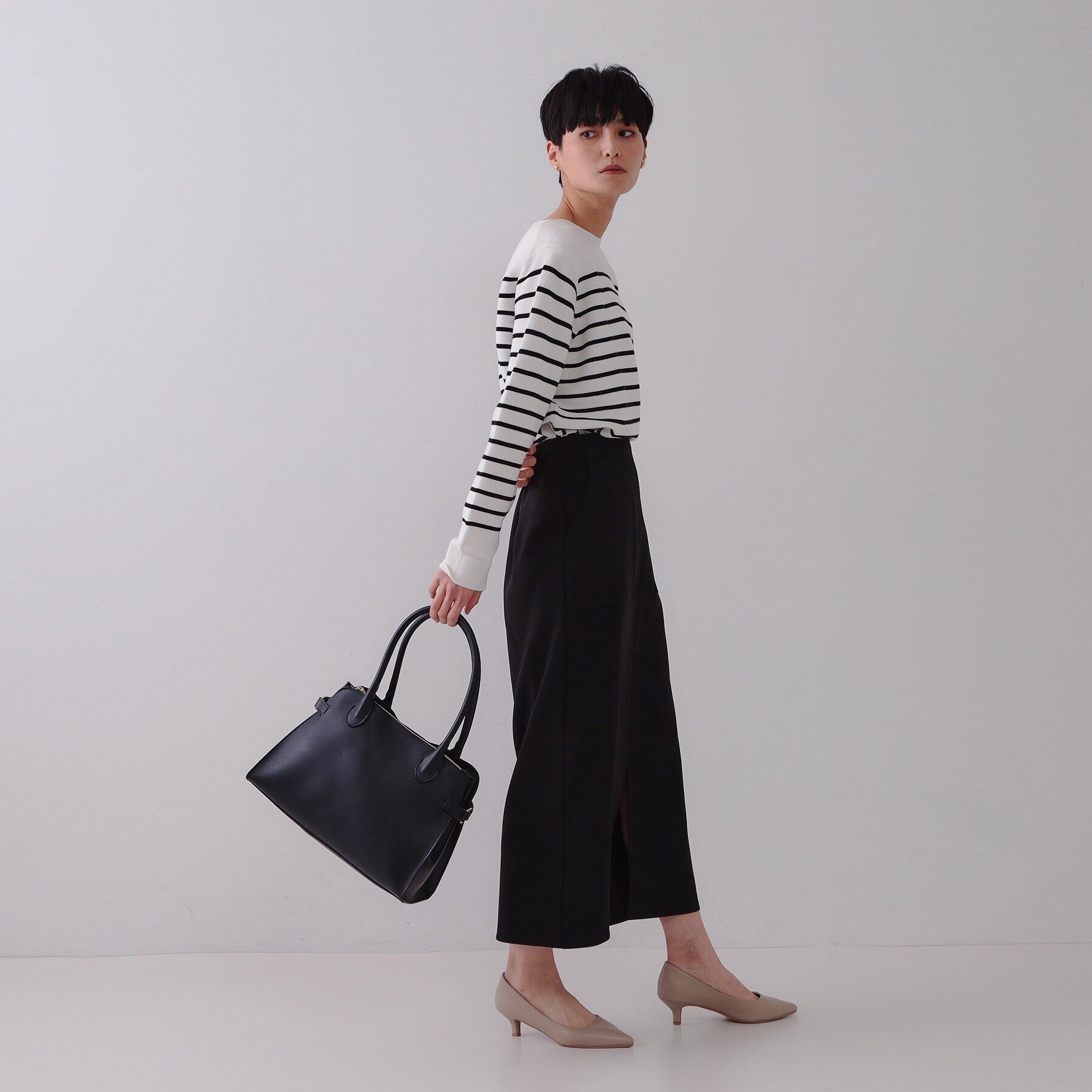 OPAQUE.CLIP「スムース合皮デザインミドルボストンバッグ」|ボストンバッグ|