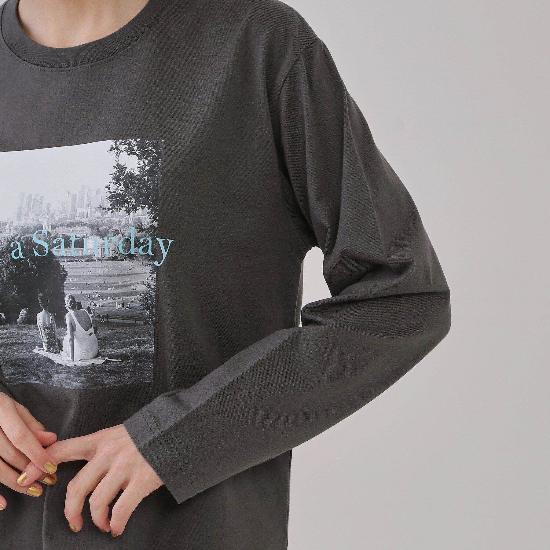 OPAQUE.CLIP「フォトプリントロングTシャツ【洗濯機洗い可】」|Tシャツ・カットソー|