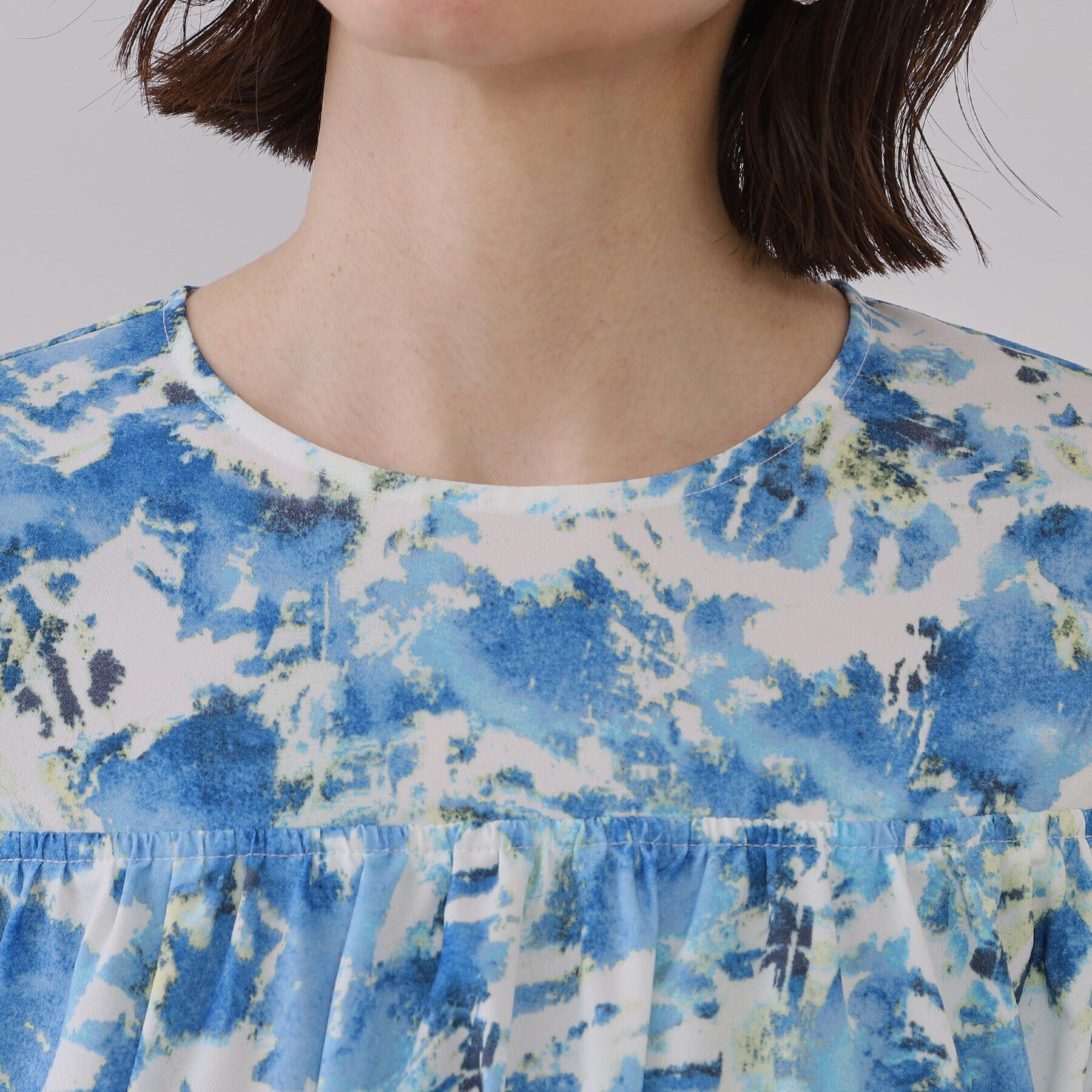 OPAQUE.CLIP「ぼかしフラワープリントワンピース【洗濯機洗い可】」|ワンピース|