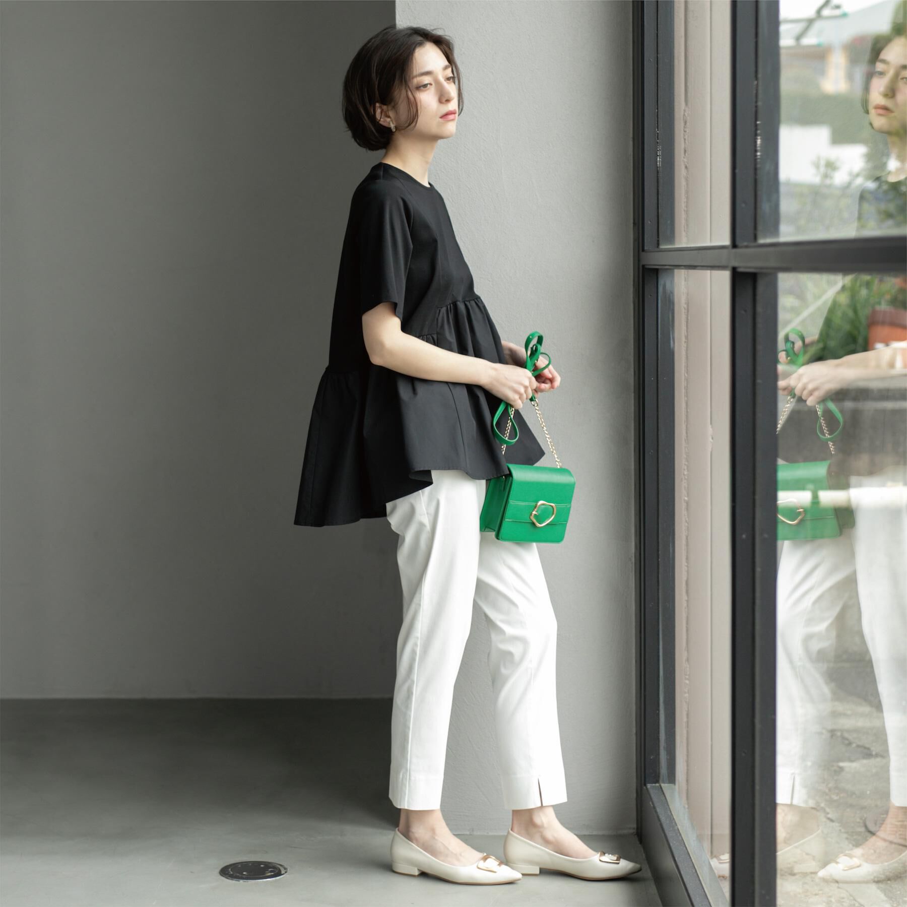 OPAQUE.CLIP「ペプラムドッキングカットソー【洗濯機洗い可】」|Tシャツ・カットソー|