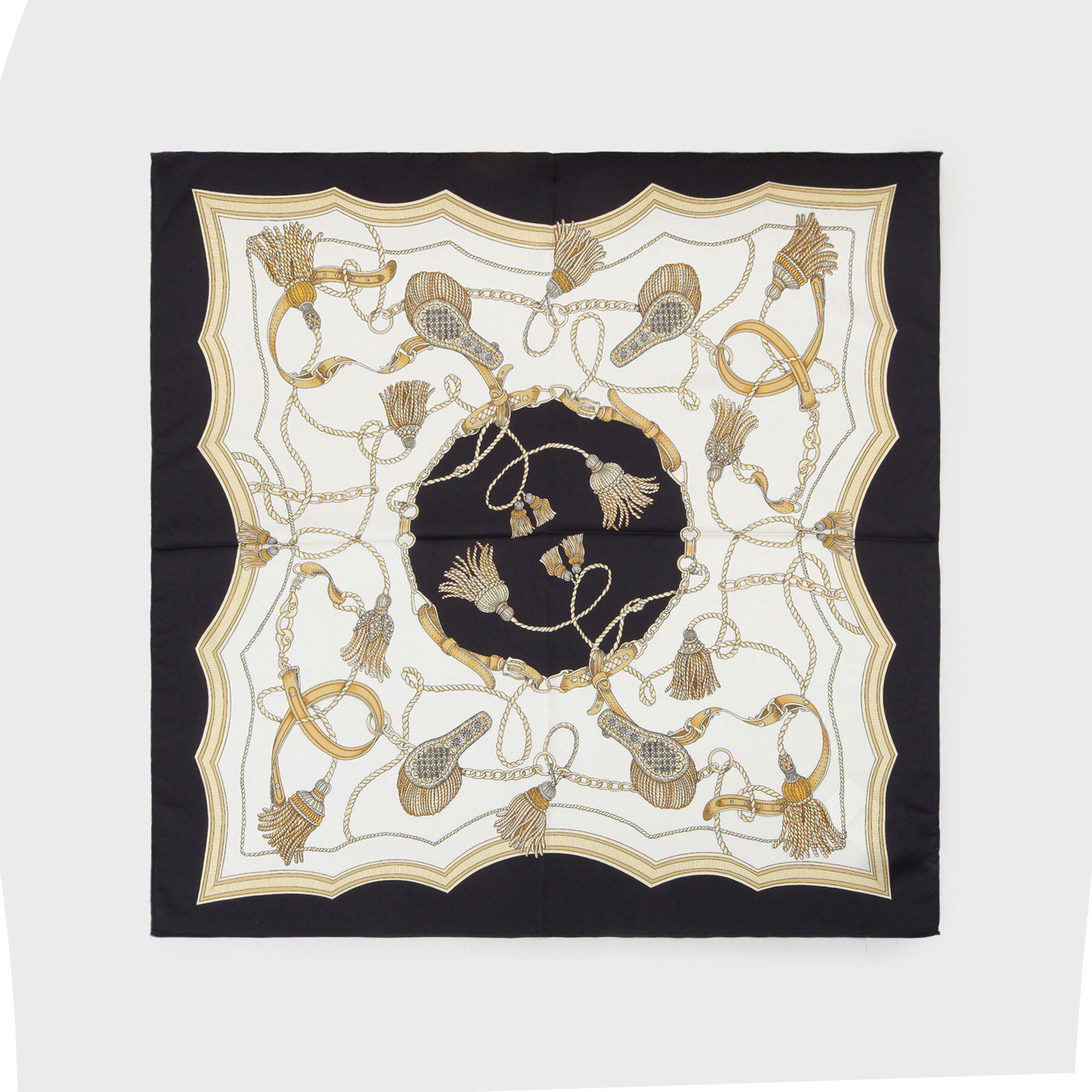 OPAQUE.CLIP「チェーン柄スクエア大判スカーフ」|バンダナ・スカーフ|ブラック(019)