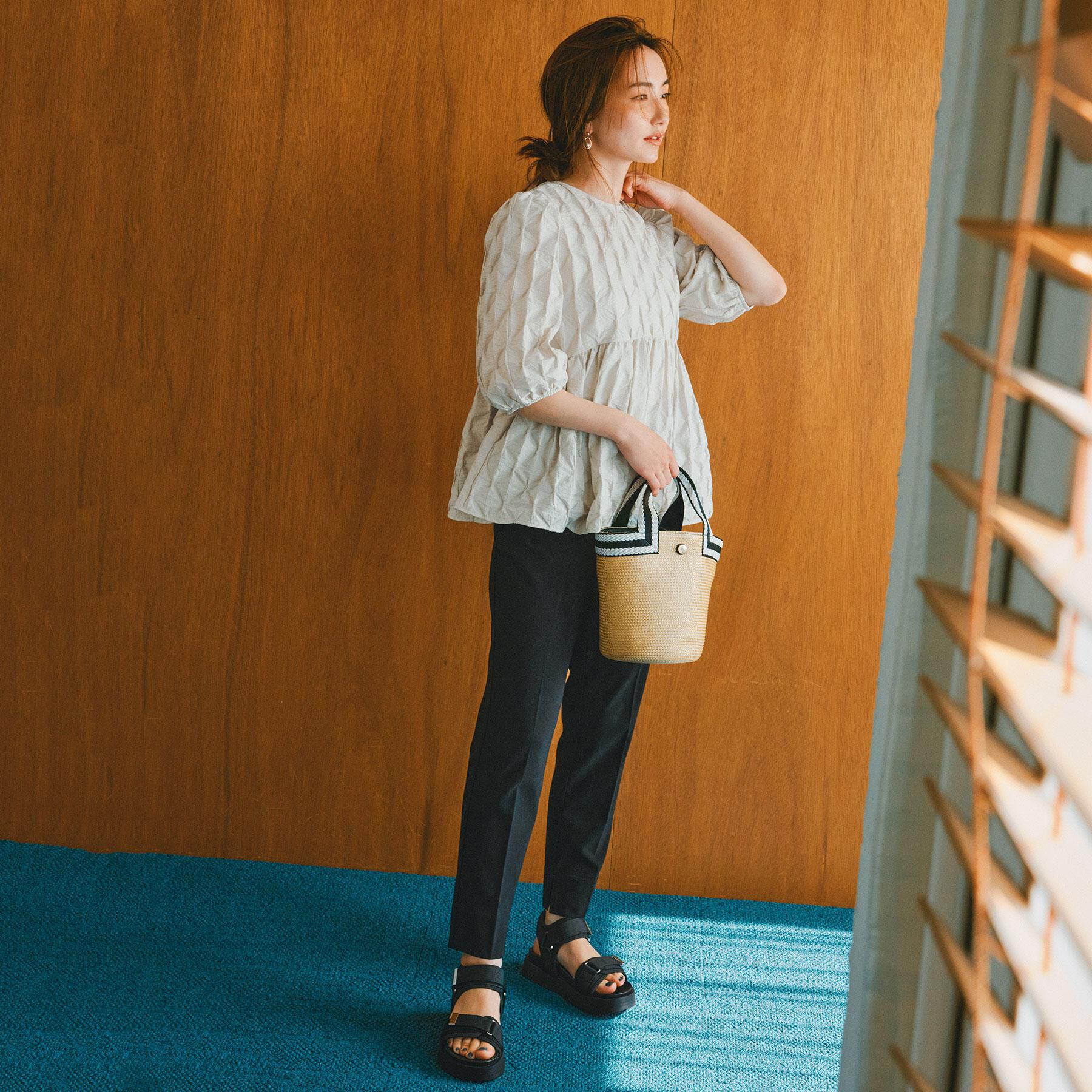 OPAQUE.CLIP「バスケット調デザインテープミニトートバッグ」|トートバッグ|