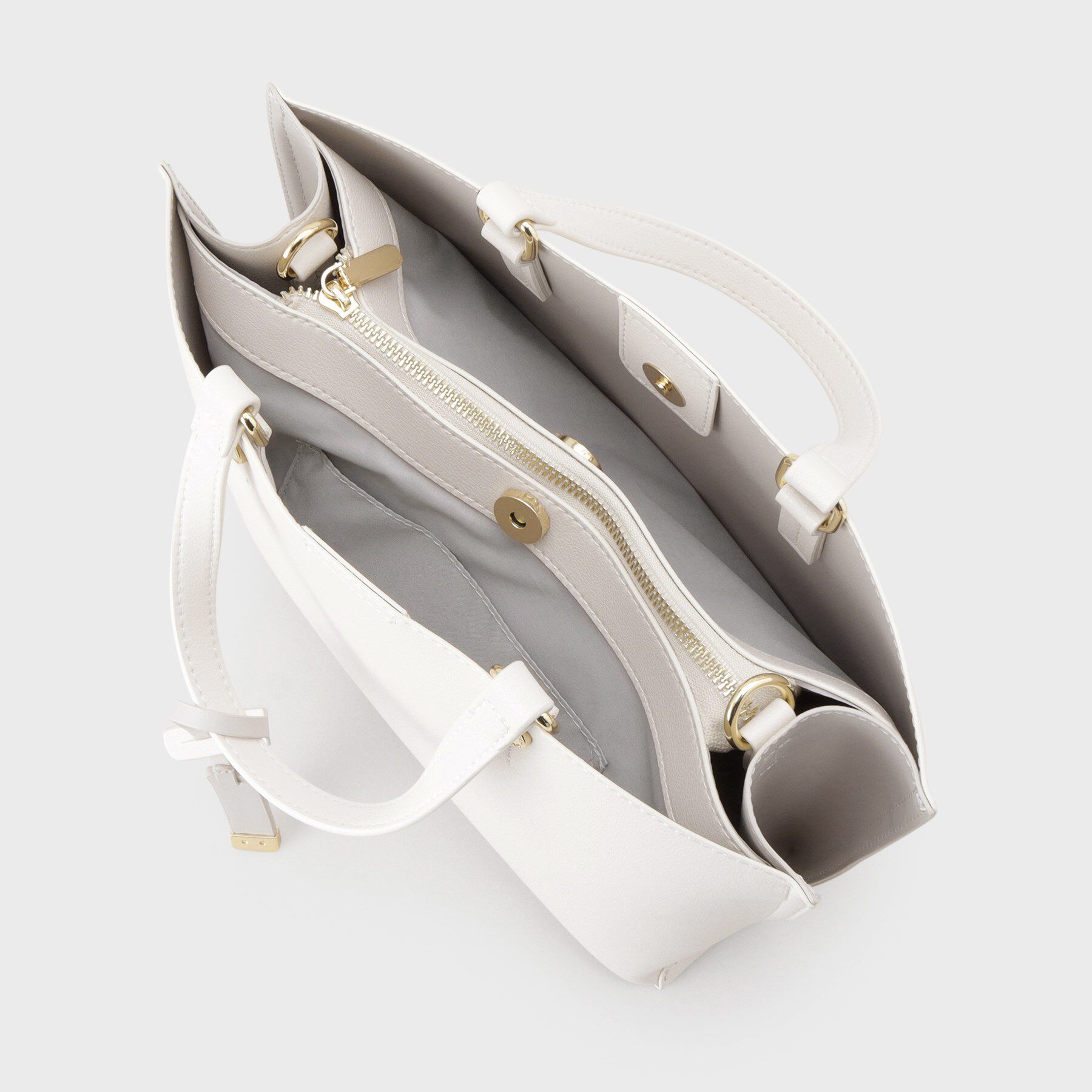 OPAQUE.CLIP「【2WAY】バイカラー3層ミドルトートバッグ」|トートバッグ|