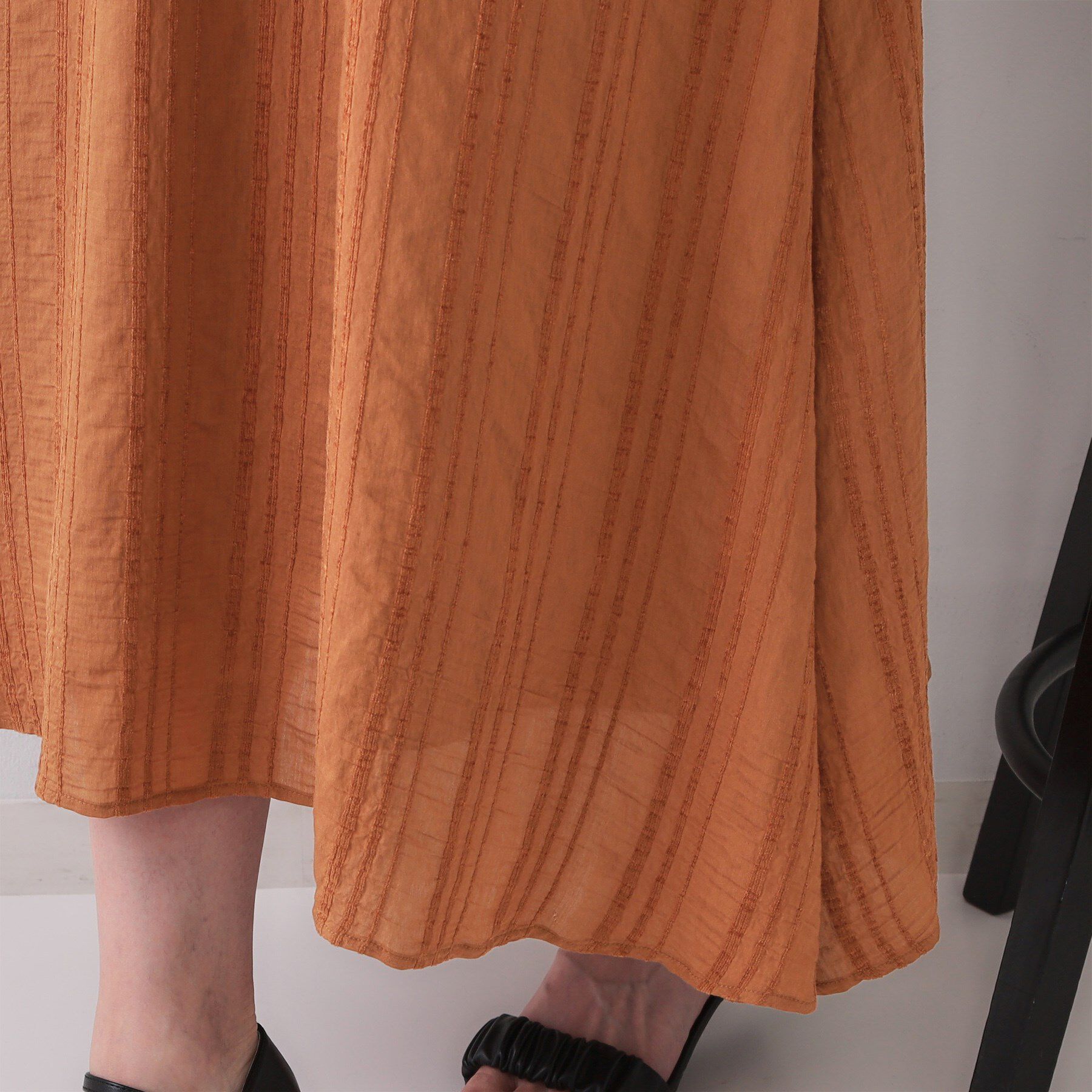 OPAQUE.CLIP「Vネックフィット＆フレアワンピース」|ワンピース|