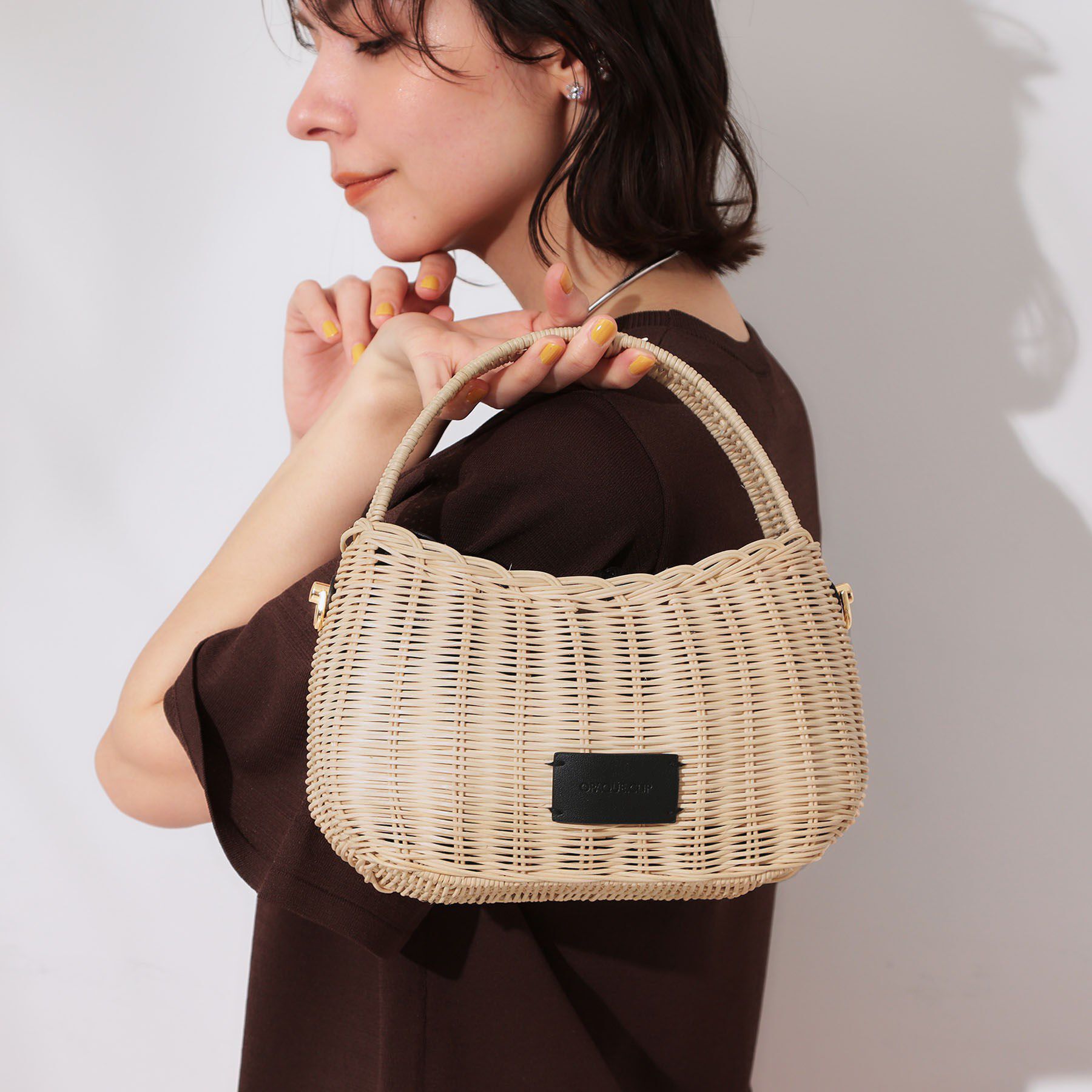 OPAQUE.CLIP「【2WAY】ラタンワンハンドルミニショルダーバッグ」|ショルダー・メッセンジャー|