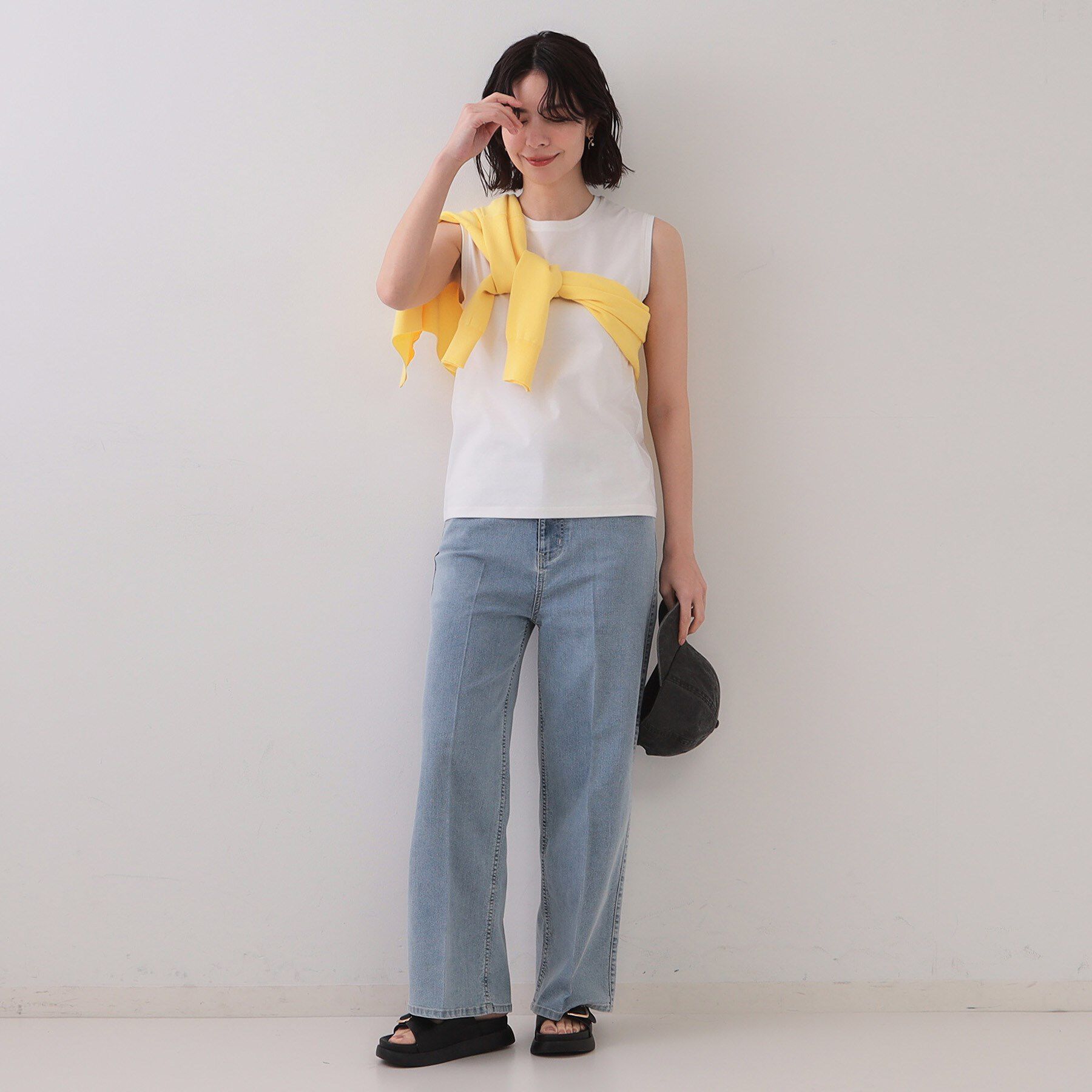 OPAQUE.CLIP「《5色展開》ベーシックノースリーブトップス【接触冷感/洗濯機洗い可】」|キャミソール|