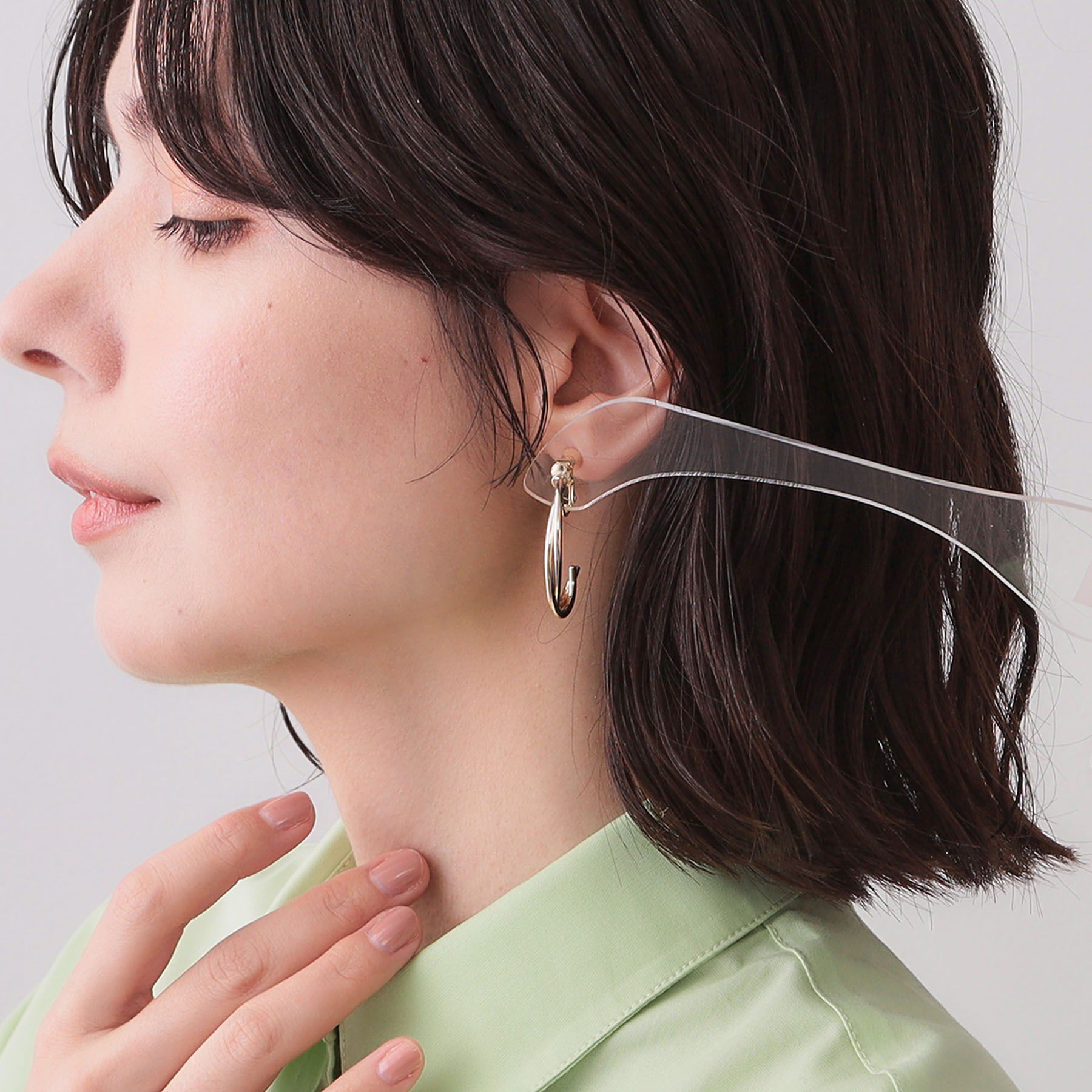 OPAQUE.CLIP「フープ風ビッグメタルイヤリング」|イヤリング|