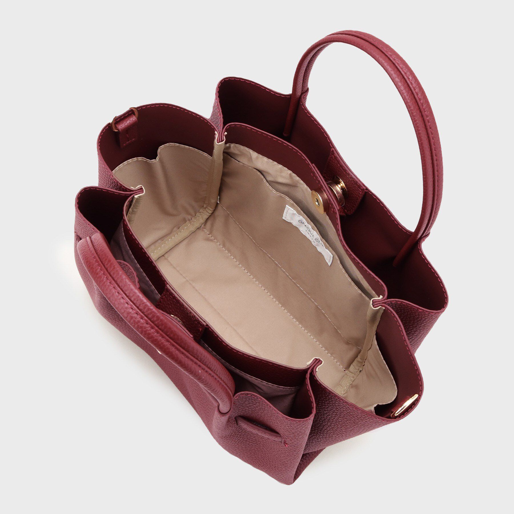 OPAQUE.CLIP「【軽量/2WAY/通勤対応】フロントベルトデザインミドルトートバッグ」|ショルダー・メッセンジャー|