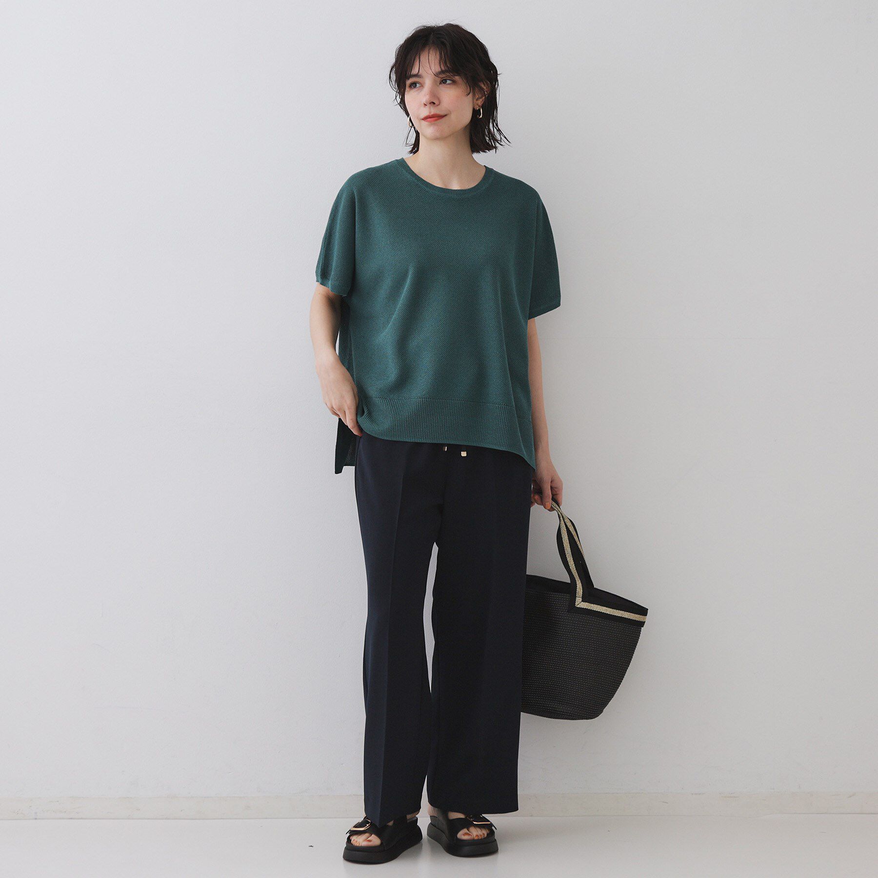 OPAQUE.CLIP「《丈が選べる/SS-LLサイズ》美脚ストレッチイージーワイドパンツ/セットアップ対応【防シワ/洗濯機」|その他|