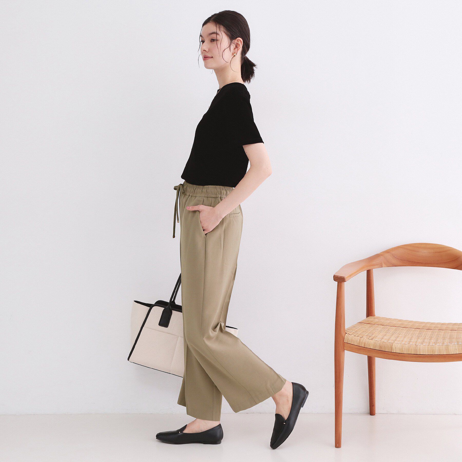 OPAQUE.CLIP「《丈が選べる/SS-LLサイズ》美脚ストレッチイージーワイドパンツ/セットアップ対応【防シワ/洗濯機」|その他|