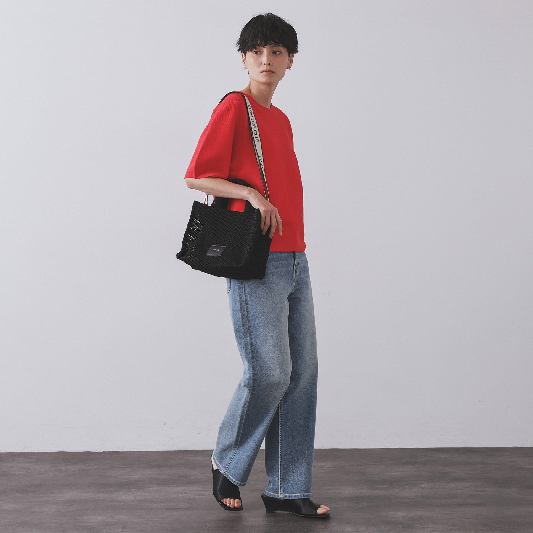 OPAQUE.CLIP「【2WAY】メッシュスクエアミドルトートバッグ」|トートバッグ|