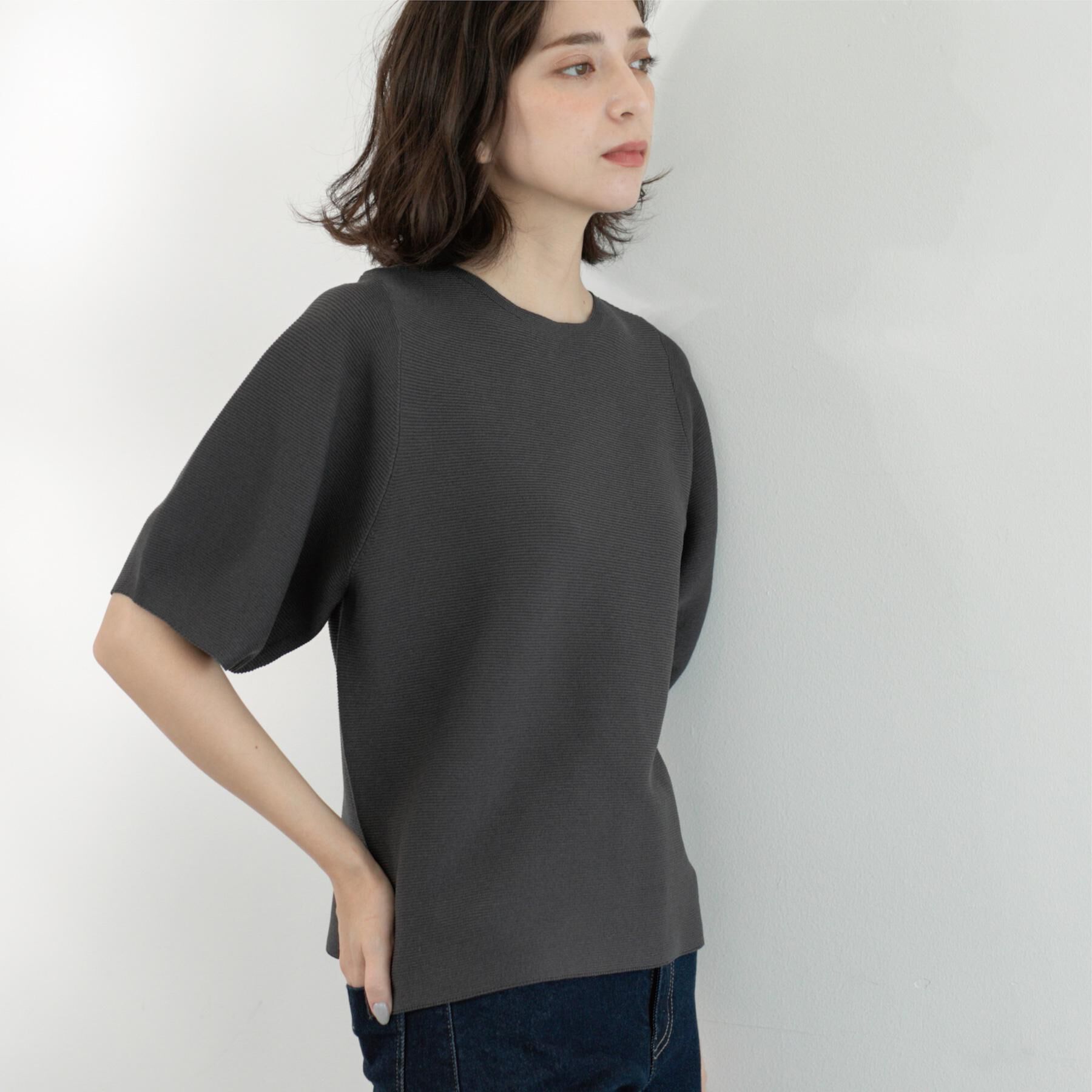 OPAQUE.CLIP「ガーターボリュームスリーブニット【UVケア/洗濯機洗い可】」|ニット・セーター|