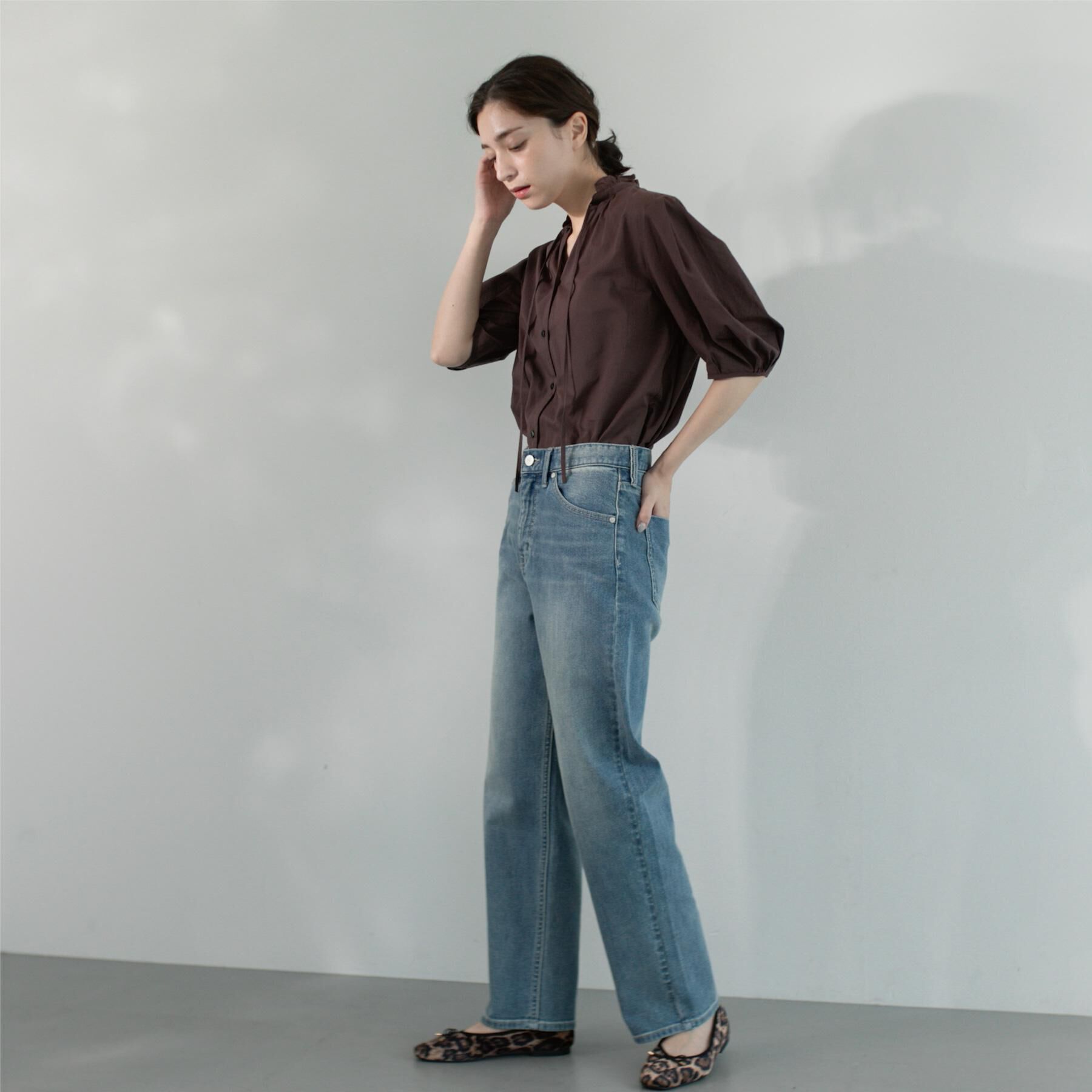 OPAQUE.CLIP「ストレッチストレートデニム【洗濯機洗い可】」|デニム|