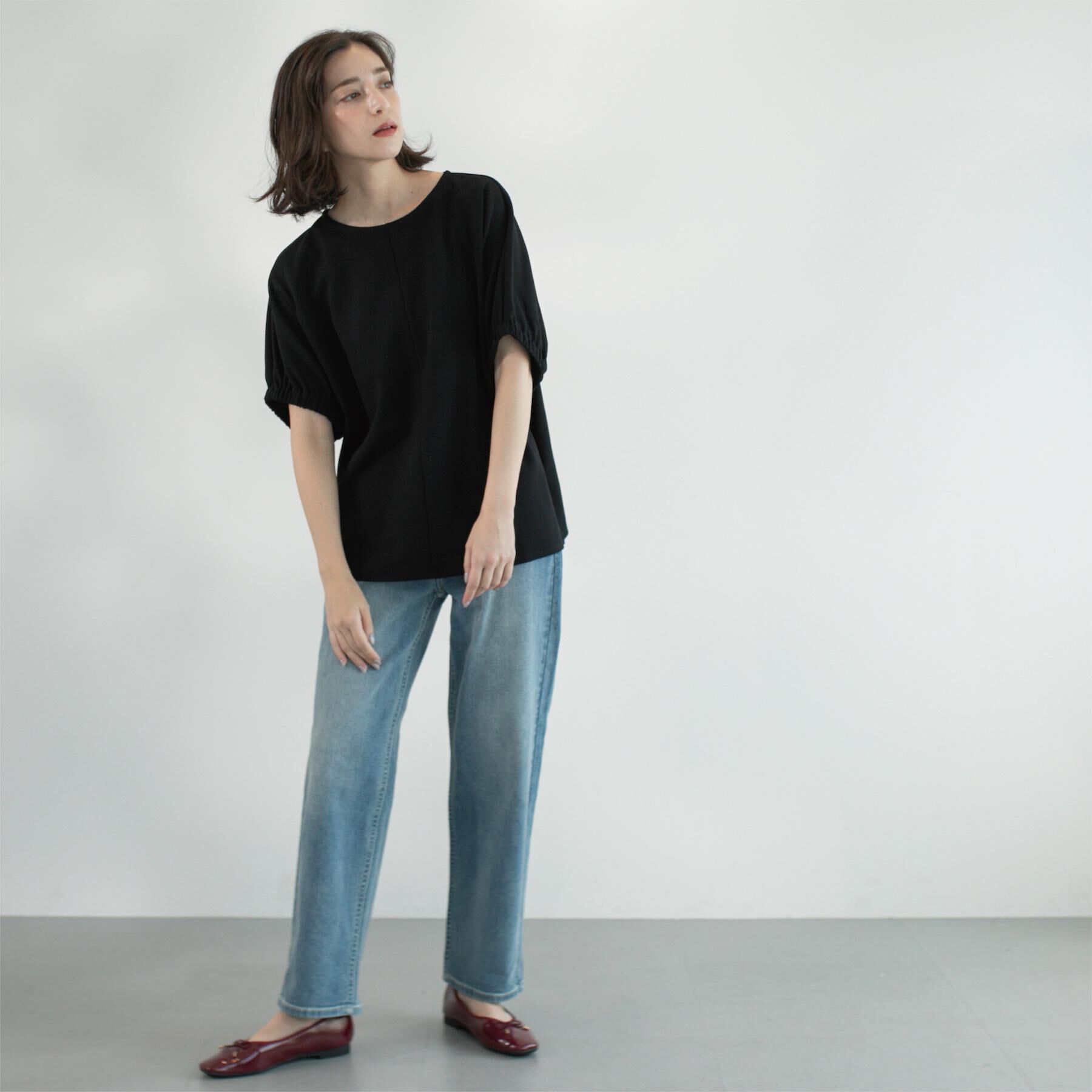 OPAQUE.CLIP「ストレッチストレートデニム【洗濯機洗い可】」|デニム|