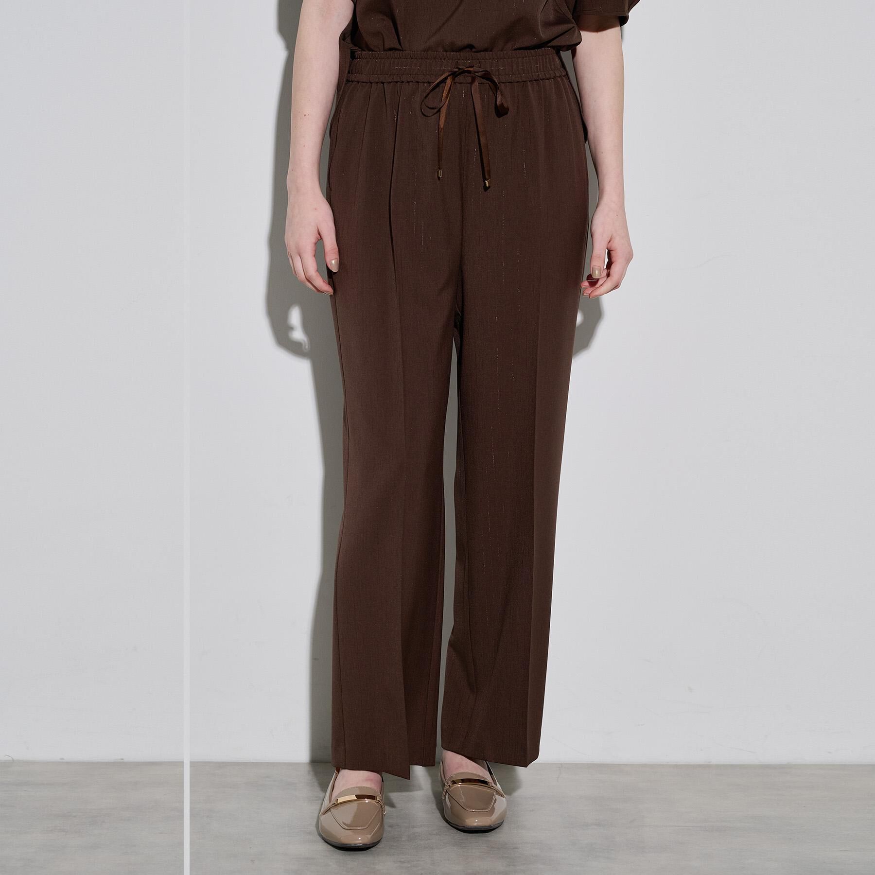 OPAQUE.CLIP「ラメストライプイージーワイドパンツ/セットアップ可【洗濯機洗い可/防シワ/吸水速乾】」|その他|