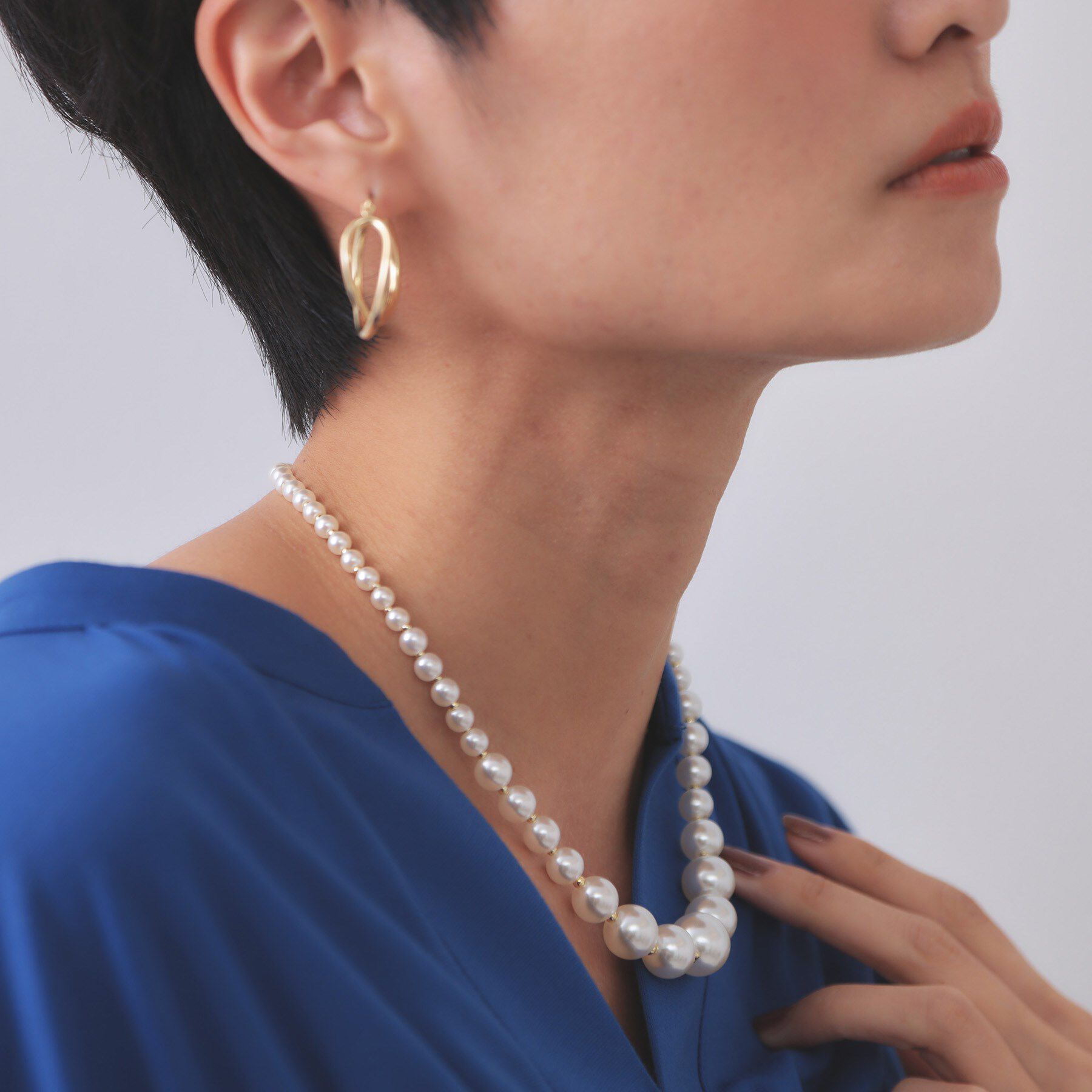 OPAQUE.CLIP「大小フェイクパールネックス」|ネックレス|