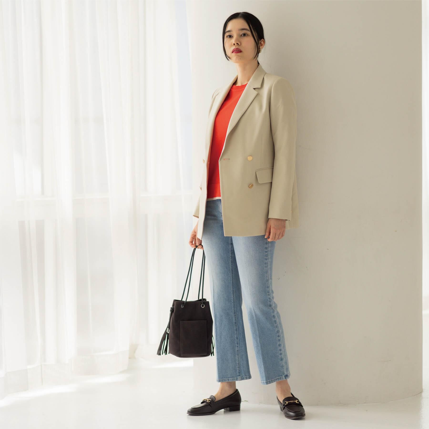 OPAQUE.CLIP「ストレッチセミフレアデニム【洗濯機洗い可】《SS-LLサイズ》」|デニム|