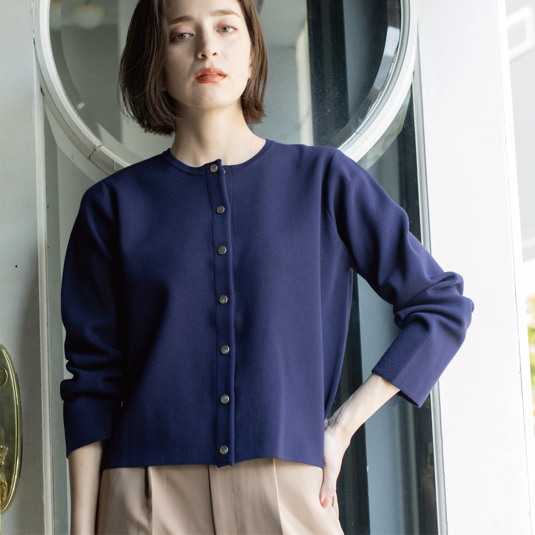 OPAQUE.CLIP「スナップボタンニットカーディガン【UVケア/洗濯機OK】《6col/S～LL》」|カーディガン|