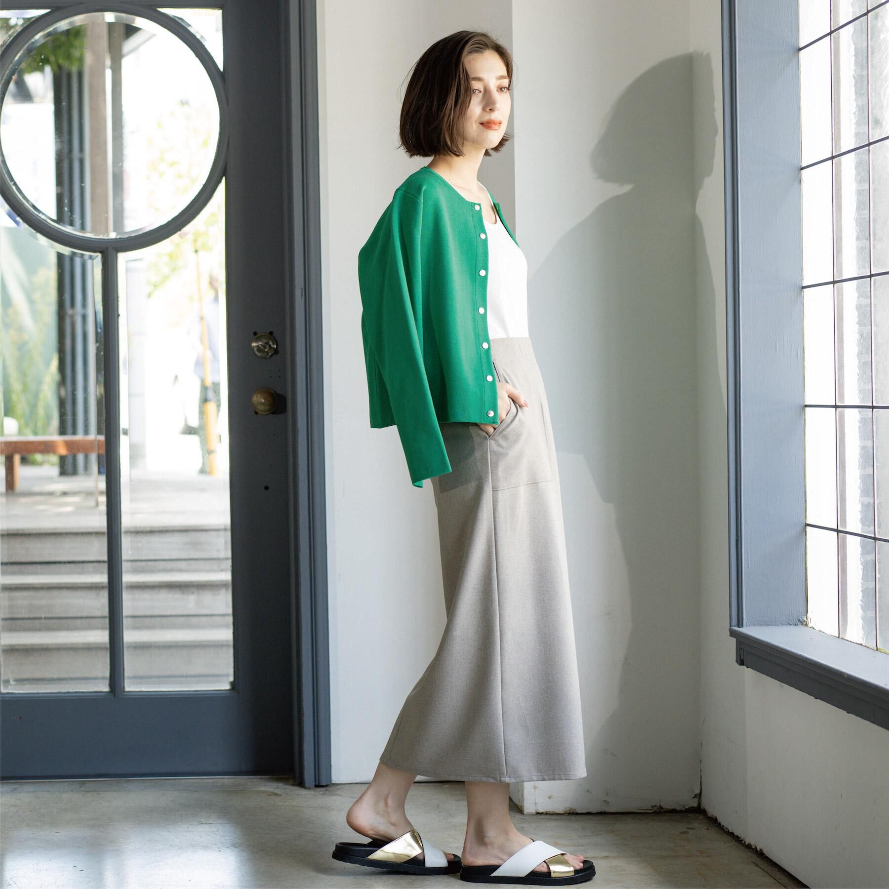 OPAQUE.CLIP「ストレッチダブルポケットタイトスカート【洗える】」|スカート|