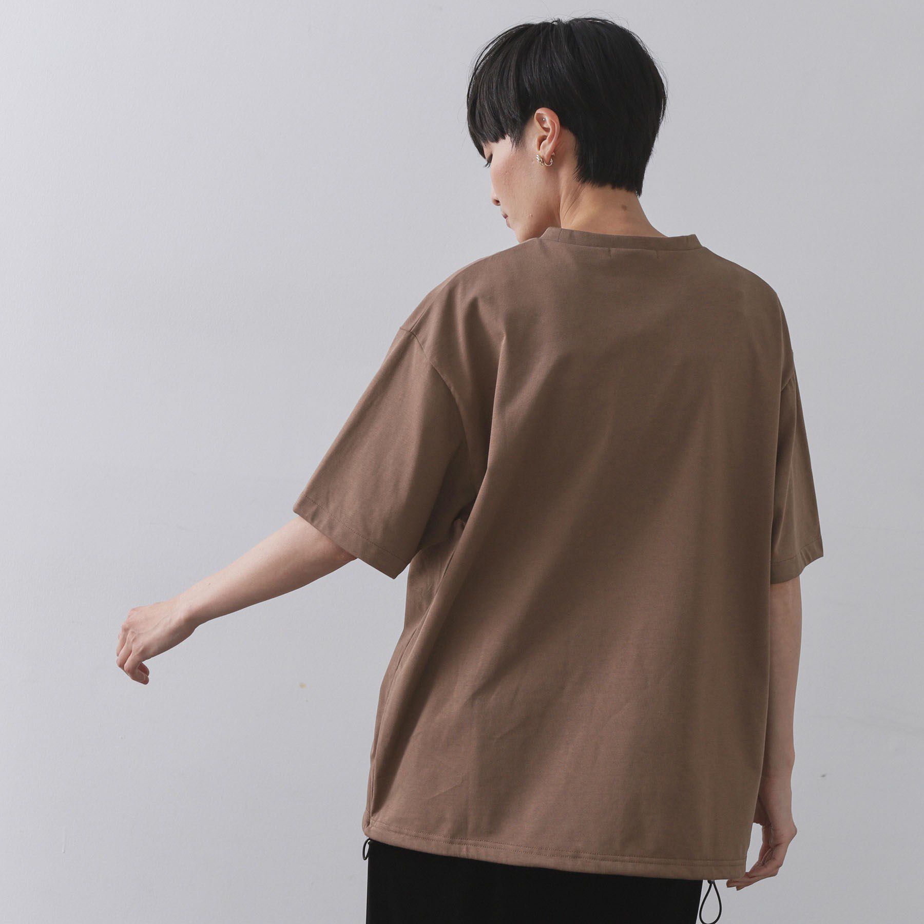 OPAQUE.CLIP「裾ドロストTシャツ【洗濯機洗い可】」|Tシャツ・カットソー|