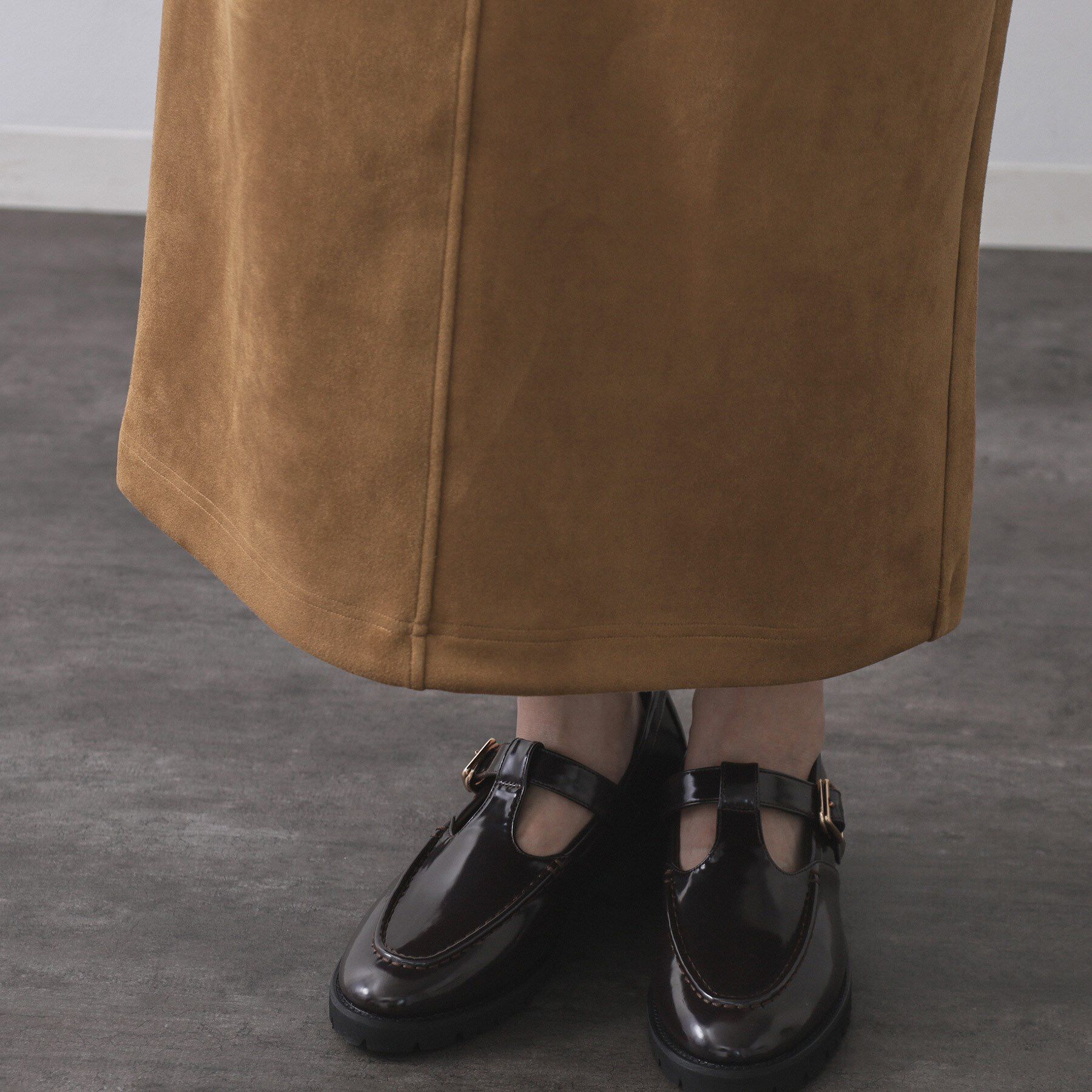 OPAQUE.CLIP「スエードライクナロースカート【洗濯機洗い可】」|スカート|