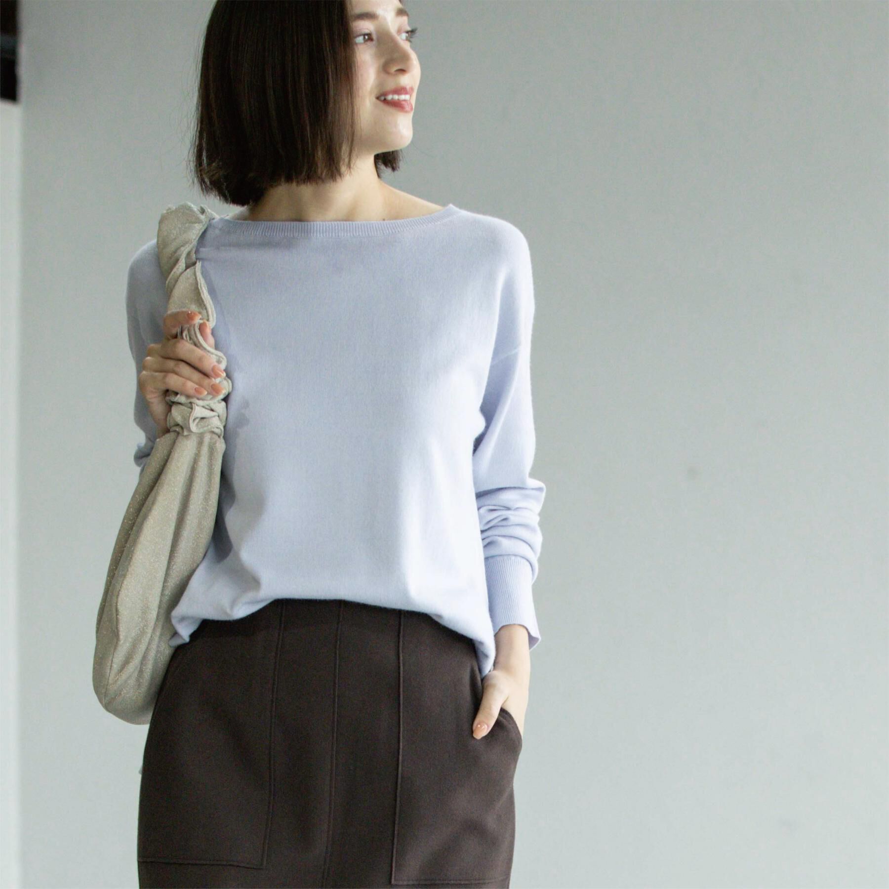 OPAQUE.CLIP「ボートネックニット/エクストラファインメリノウール【THEシリーズ/洗濯機OK】」|ニット・セーター|