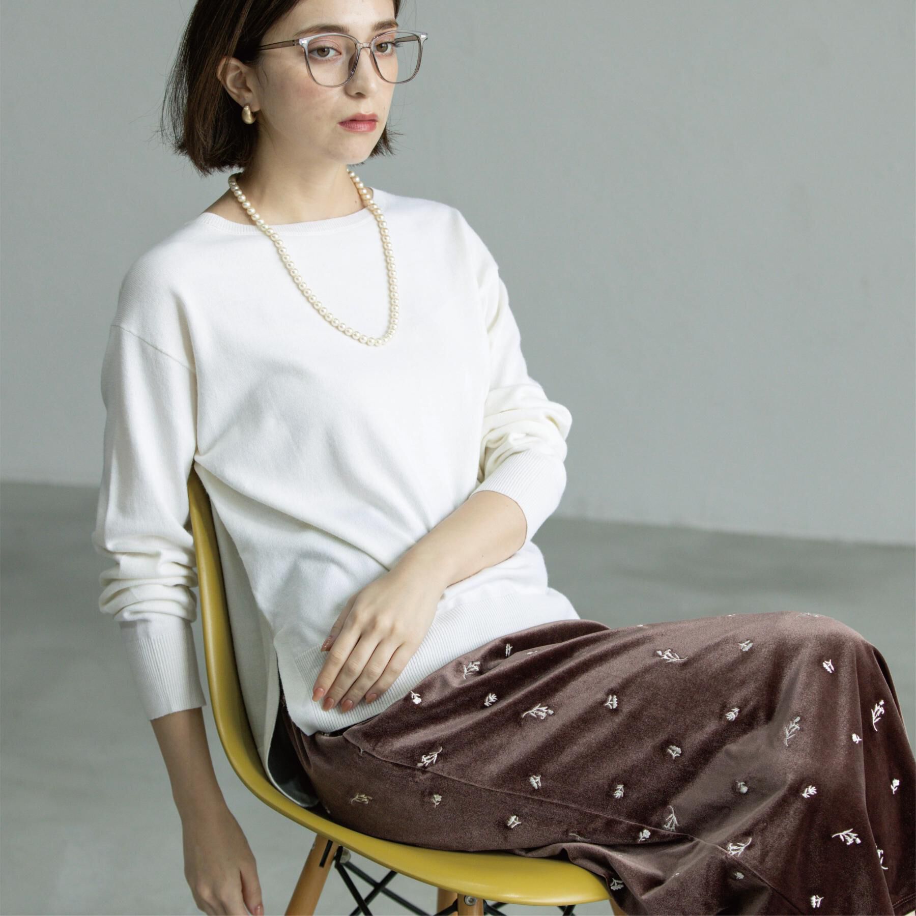 OPAQUE.CLIP「ボートネックニット/エクストラファインメリノウール【THEシリーズ/洗濯機OK】」|ニット・セーター|