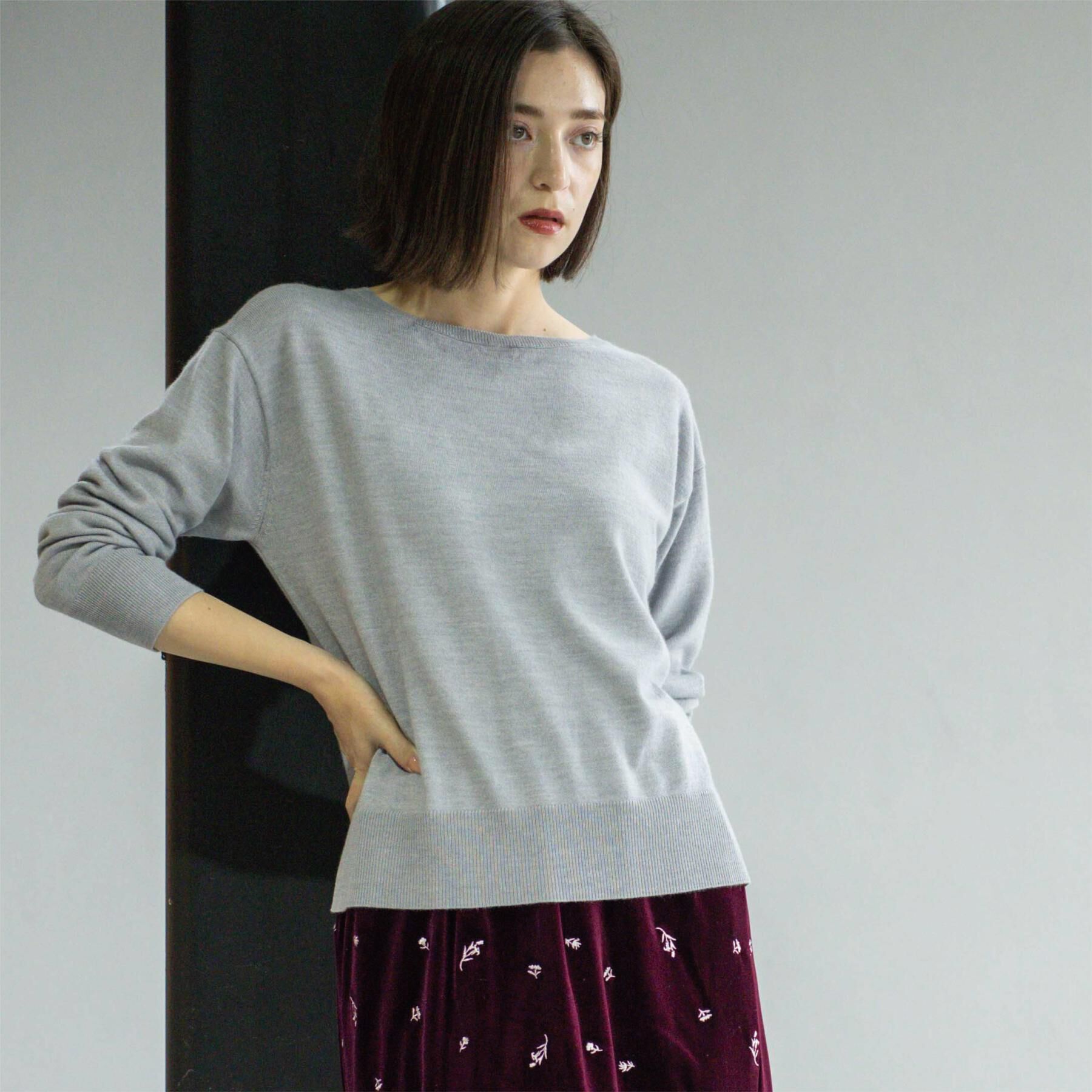 OPAQUE.CLIP「ボートネックニット/エクストラファインメリノウール【THEシリーズ/洗濯機OK】」|ニット・セーター|