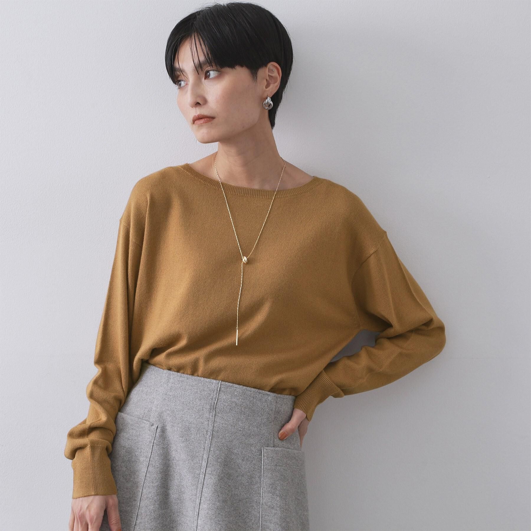 OPAQUE.CLIP「ボートネックニット/エクストラファインメリノウール【THEシリーズ/洗濯機OK】」|ニット・セーター|