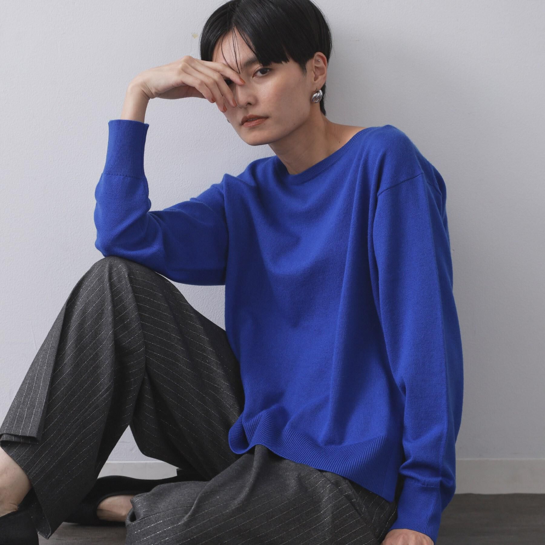 OPAQUE.CLIP「ボートネックニット/エクストラファインメリノウール【THEシリーズ/洗濯機OK】」|ニット・セーター|