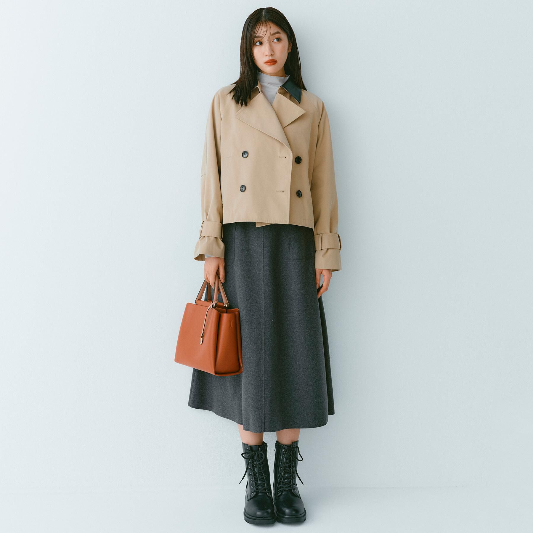 OPAQUE.CLIP「ウールライクフレアスカート【洗濯機OK】」|スカート|