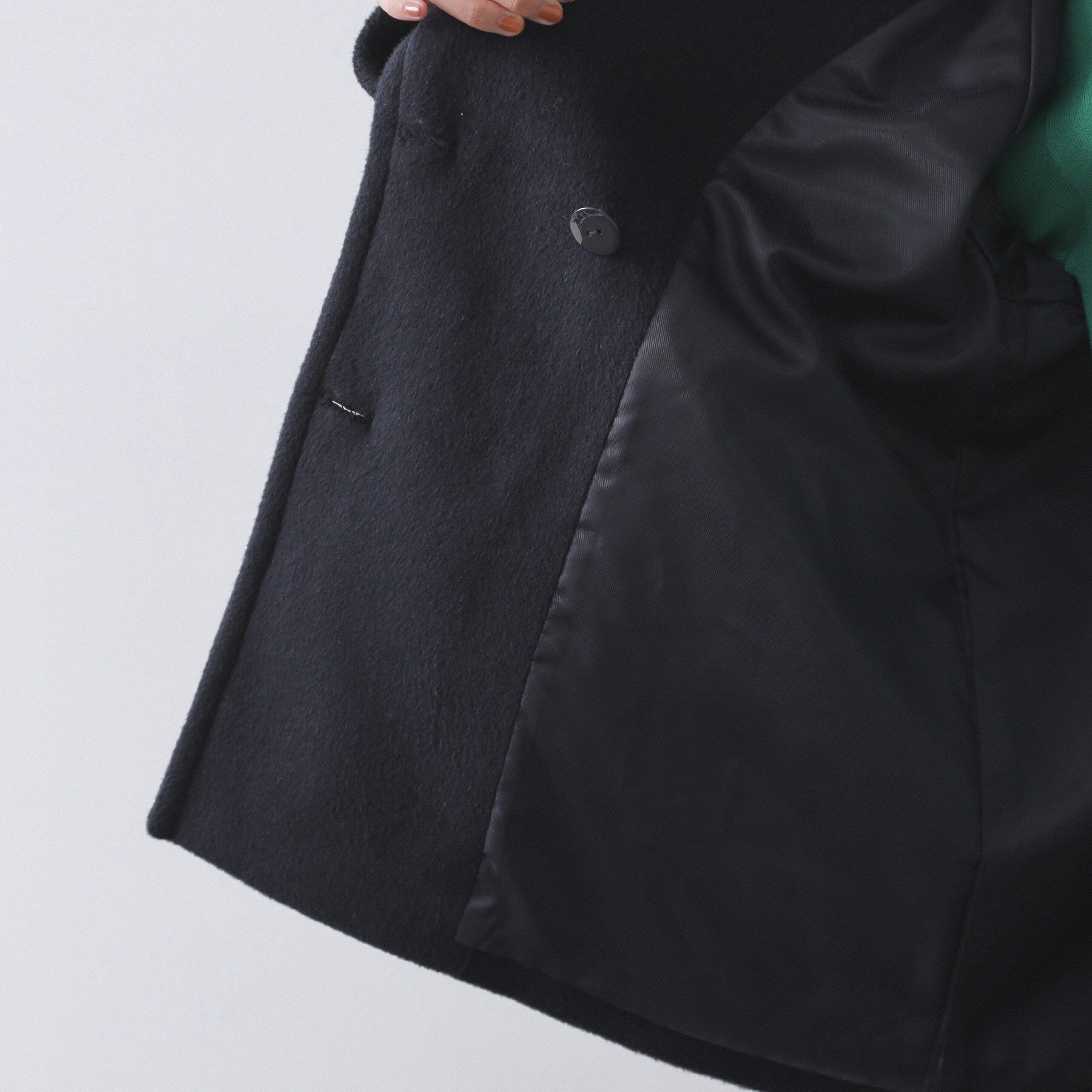 OPAQUE.CLIP「カシミヤブレンドウールミドルピーコート」|ピーコート|