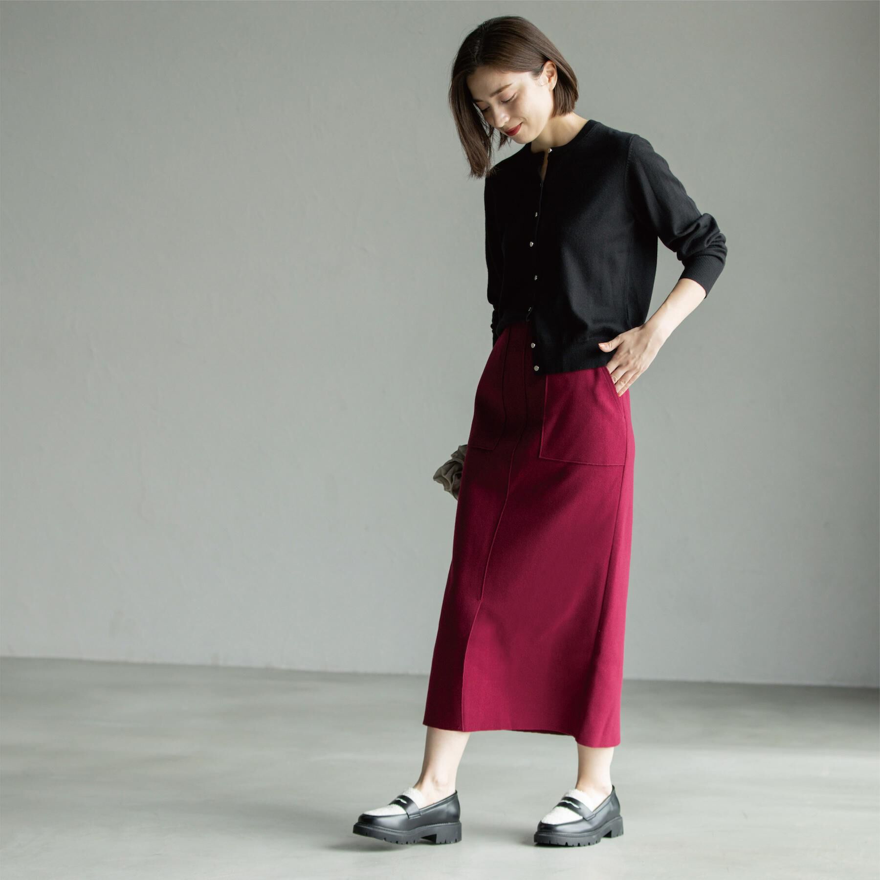 OPAQUE.CLIP「ウールライクタイトスカート【洗濯機洗い可】《8col》」|スカート|