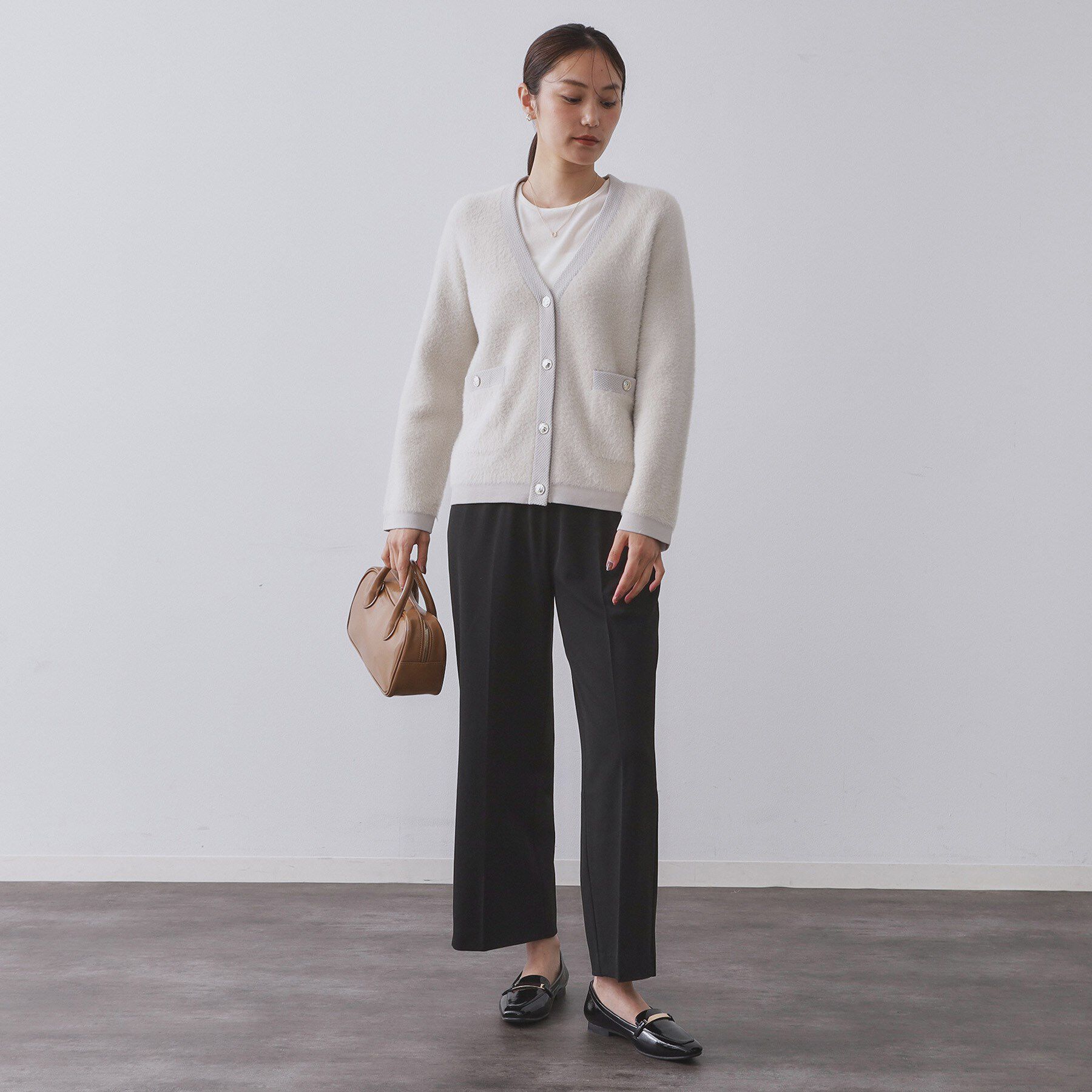 OPAQUE.CLIP「フェザーヤーンカーディガン【洗濯機OK/抗ピル】」|カーディガン|