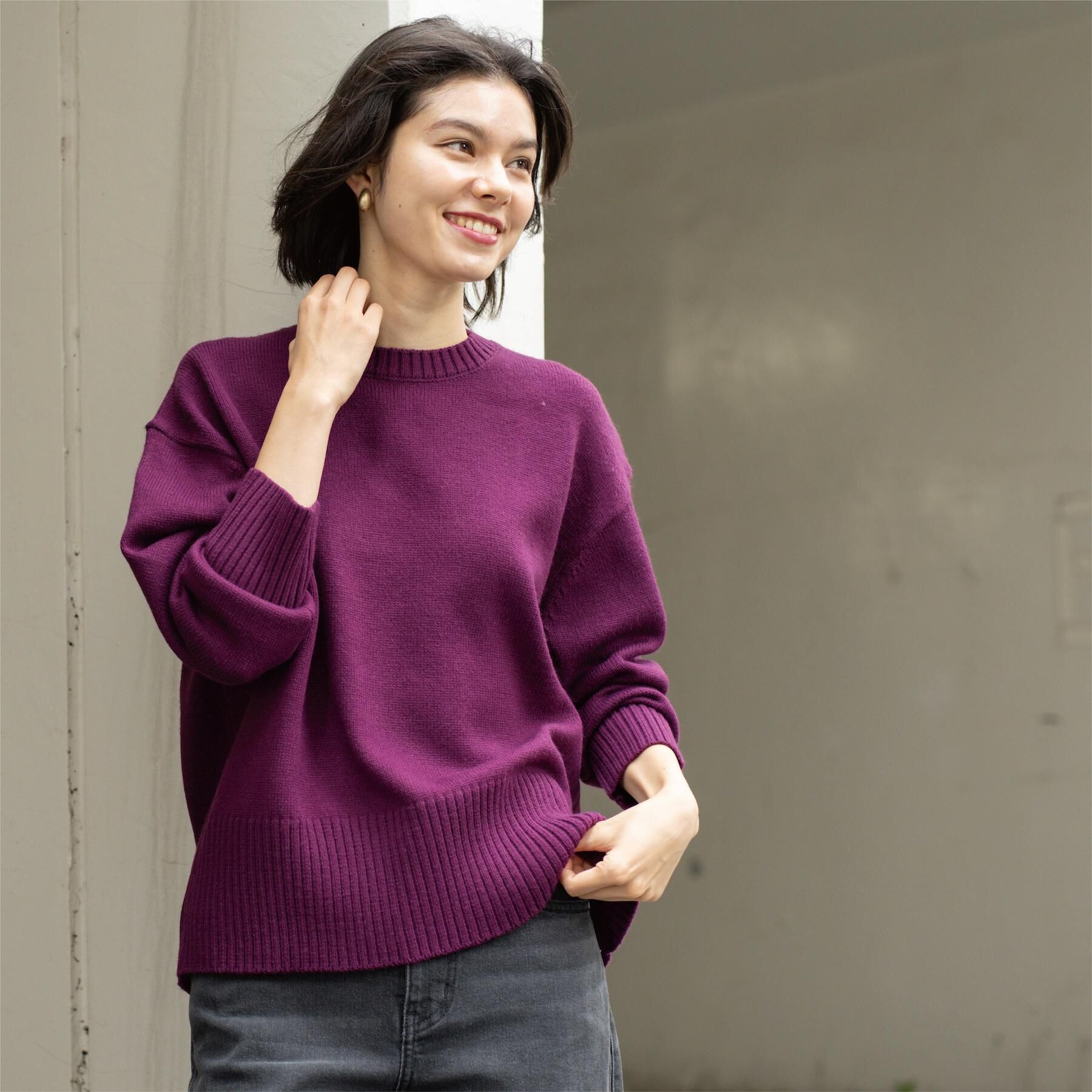 OPAQUE.CLIP「バックボタンリラクシーニット【洗濯機OK】」|ニット・セーター|