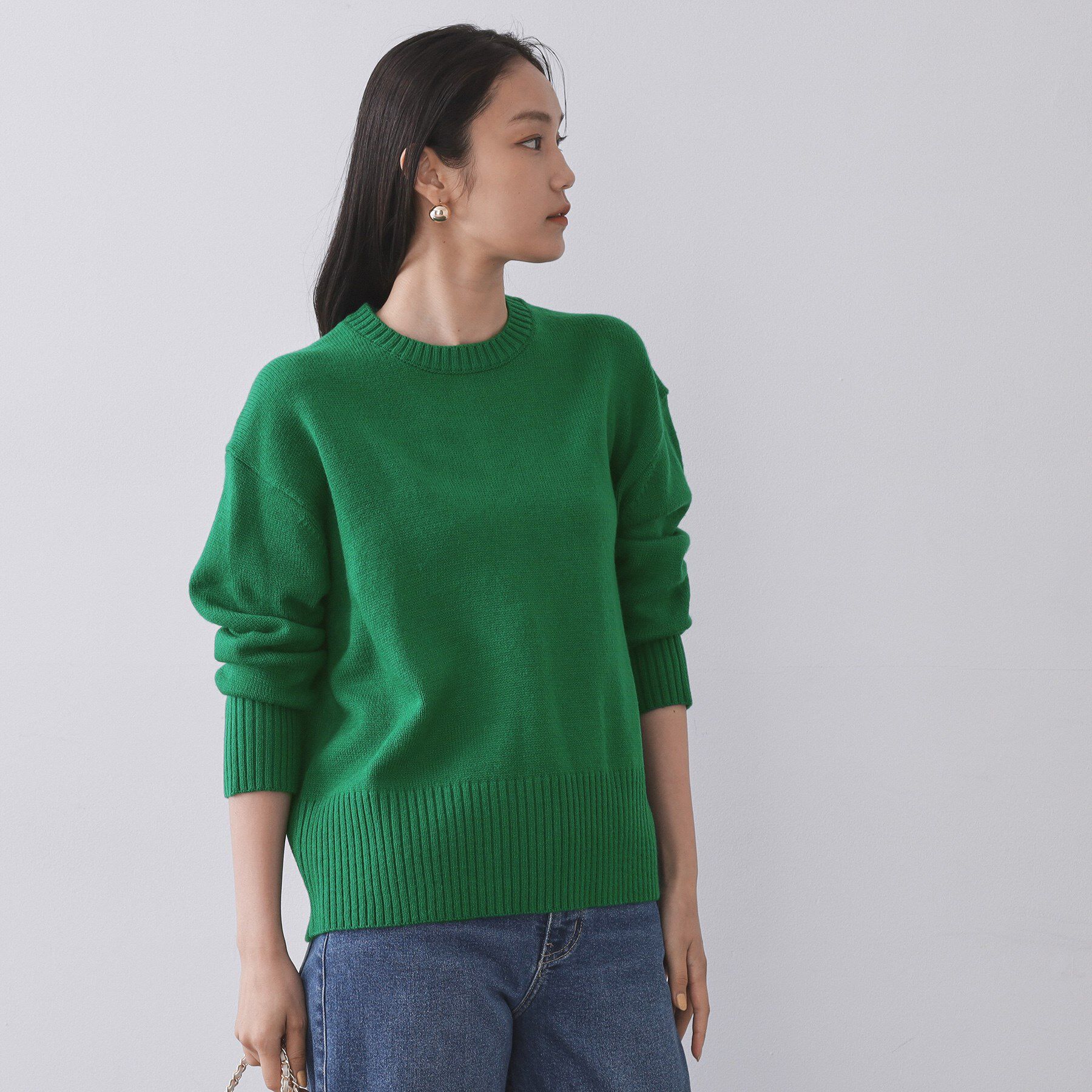 OPAQUE.CLIP「バックボタンリラクシーニット【洗濯機OK】」|ニット・セーター|