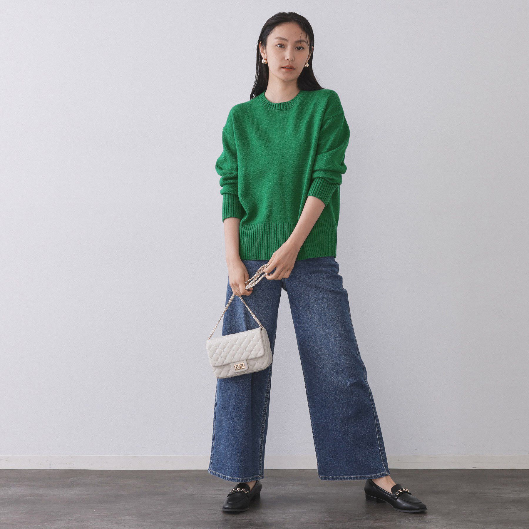 OPAQUE.CLIP「バックボタンリラクシーニット【洗濯機OK】」|ニット・セーター|