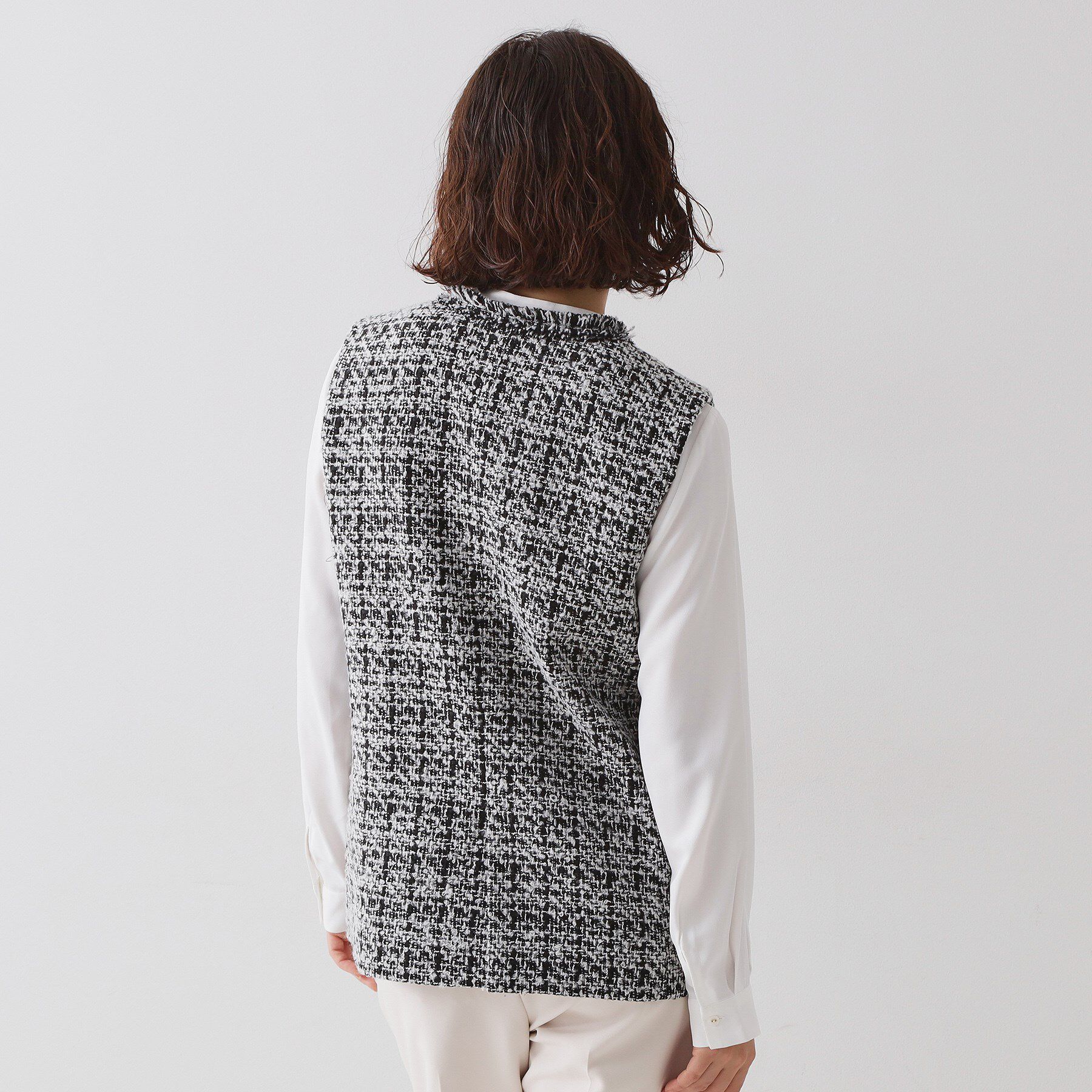 OPAQUE.CLIP「≪通勤・セレモニー対応≫ツイードジレ【洗える】」|ベスト・ジレ|