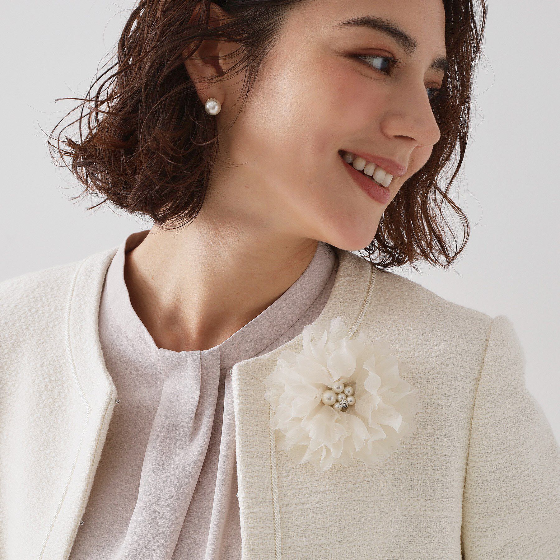 OPAQUE.CLIP「オーガンジーフラワーコサージュ」|ブローチ・コサージュ|