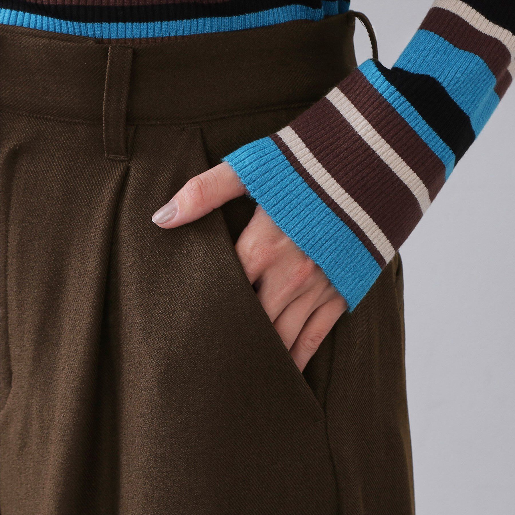 OPAQUE.CLIP「メランジ カーヴィーパンツ【洗濯機OK】」|その他|