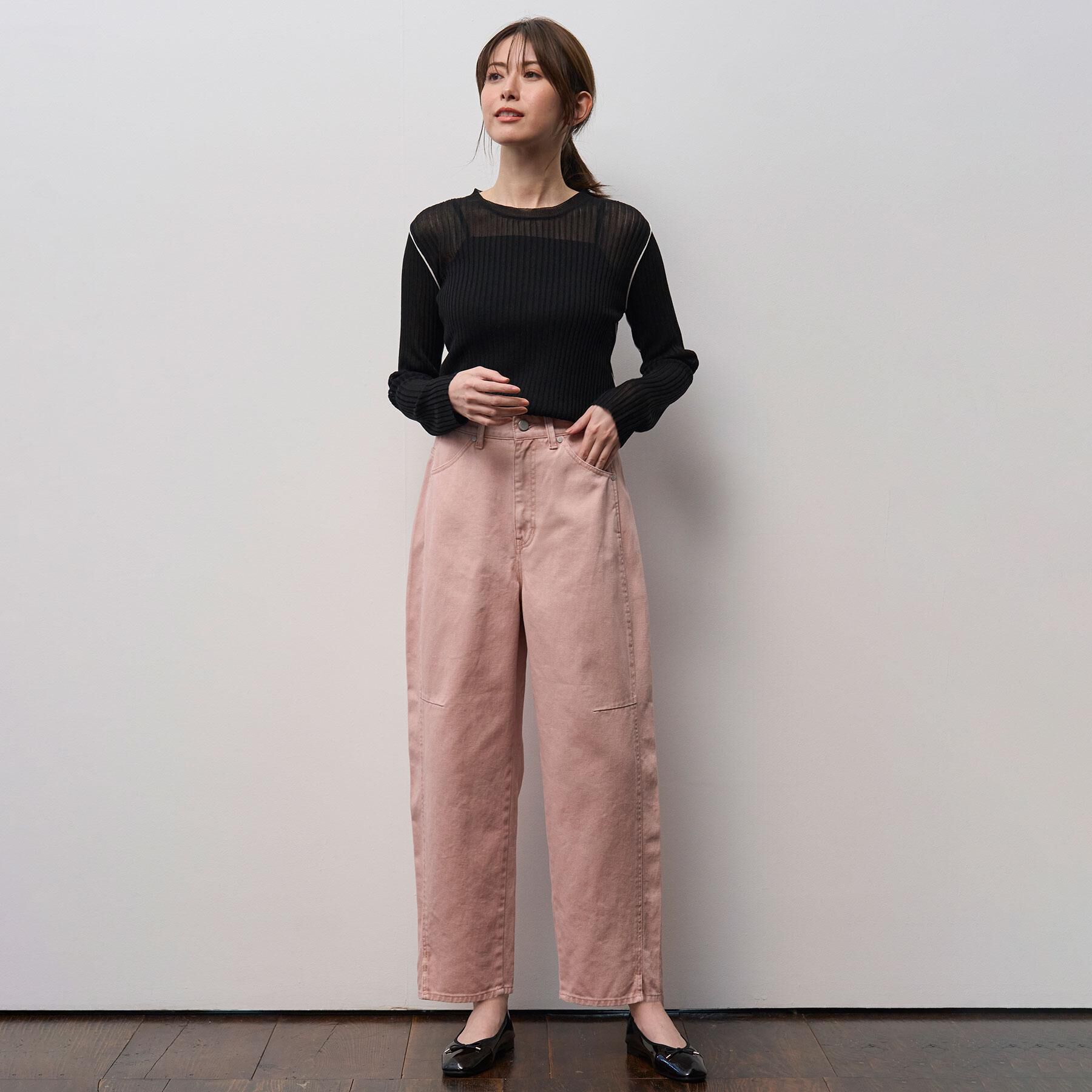 OPAQUE.CLIP「カーブシルエットカラーデニム【洗濯機OK】」|デニム|