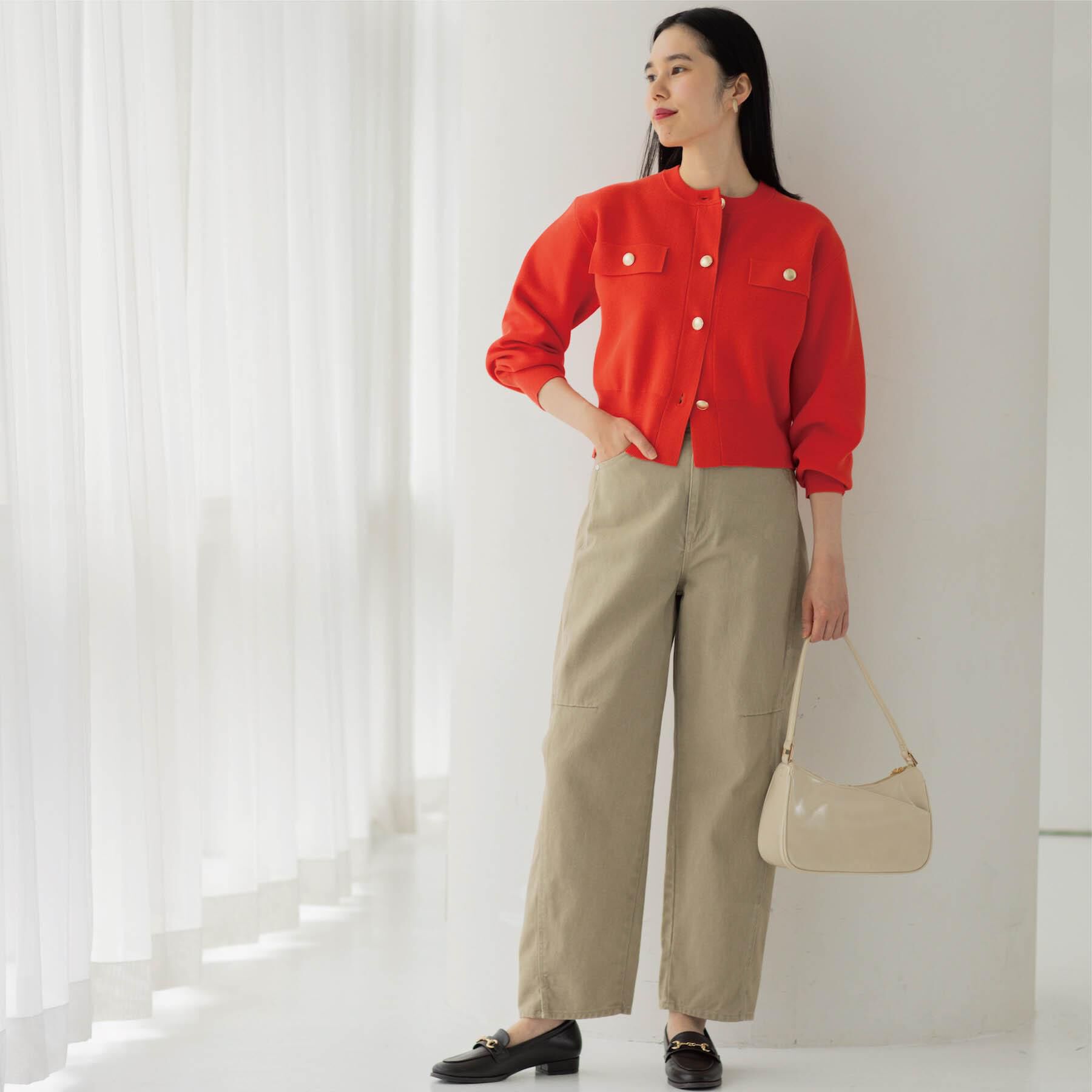 OPAQUE.CLIP「カーブシルエットカラーデニム【洗濯機OK】」|デニム|