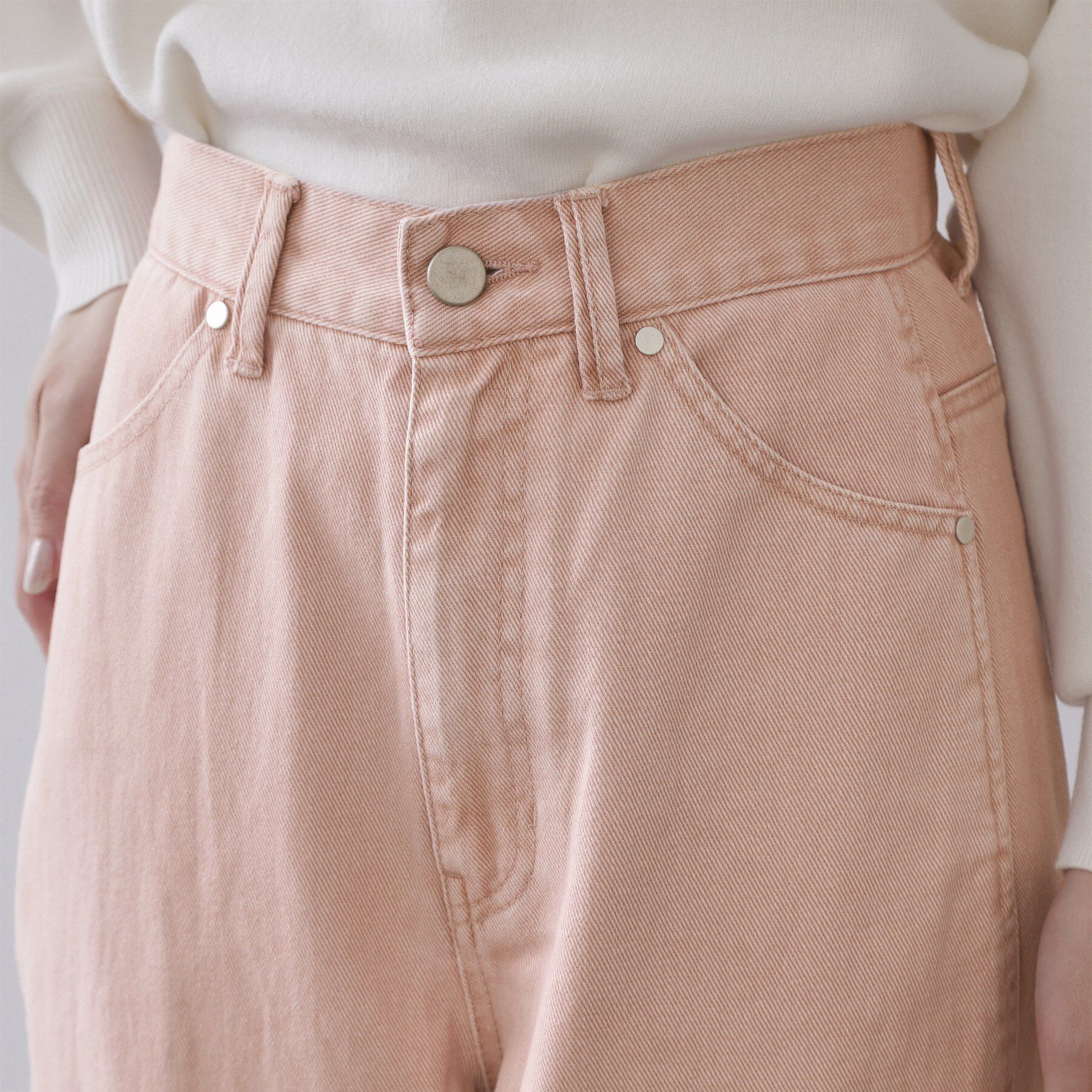 OPAQUE.CLIP「カーブシルエットカラーデニム【洗濯機OK】」|デニム|