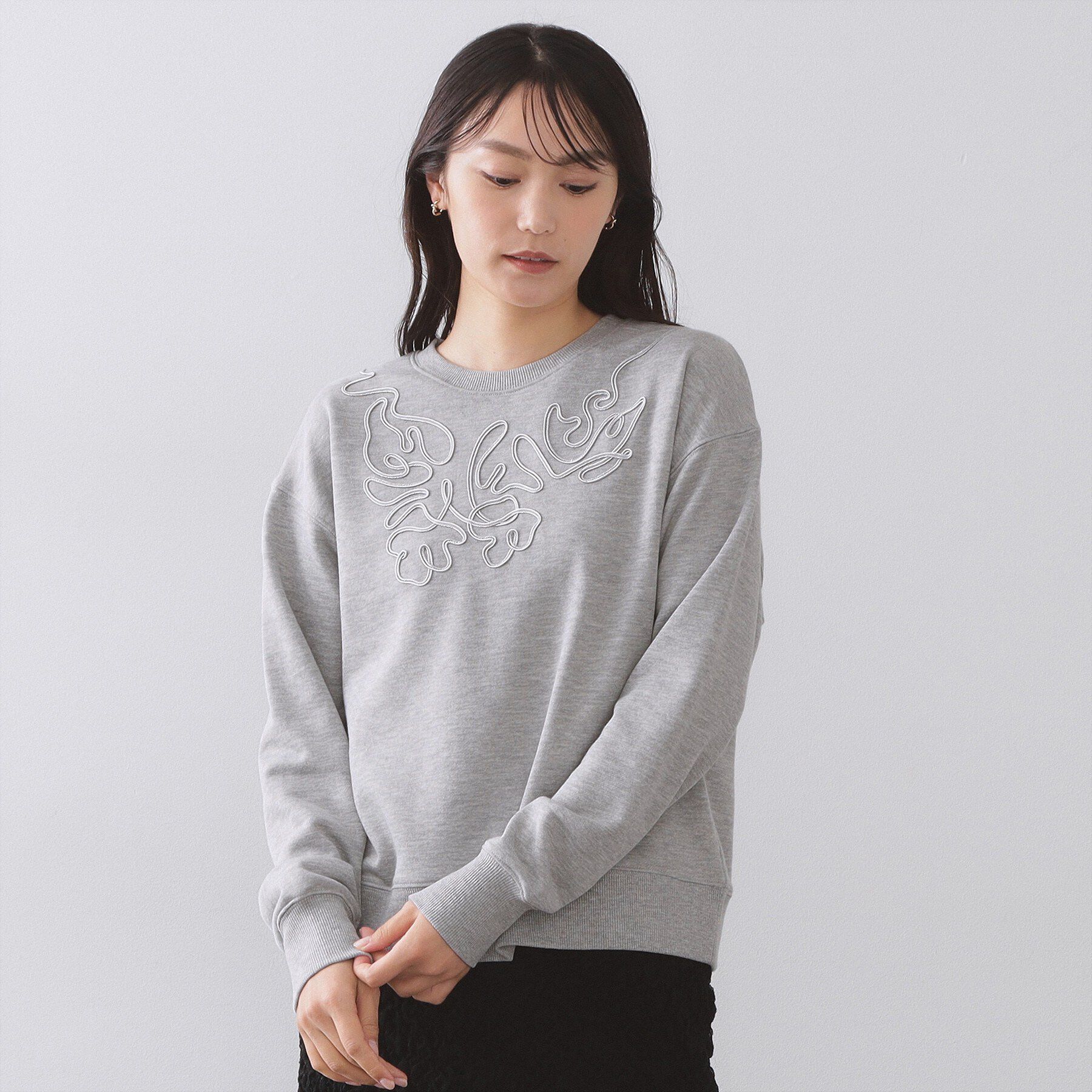 OPAQUE.CLIP「コード刺繍裏毛プルオーバー【洗濯機OK】」|パーカー|